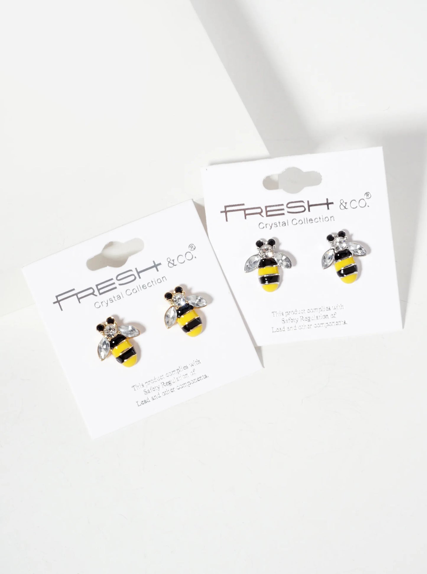 Animal-Theme Enamel Rhinestone Bumblebee Stud Earrings