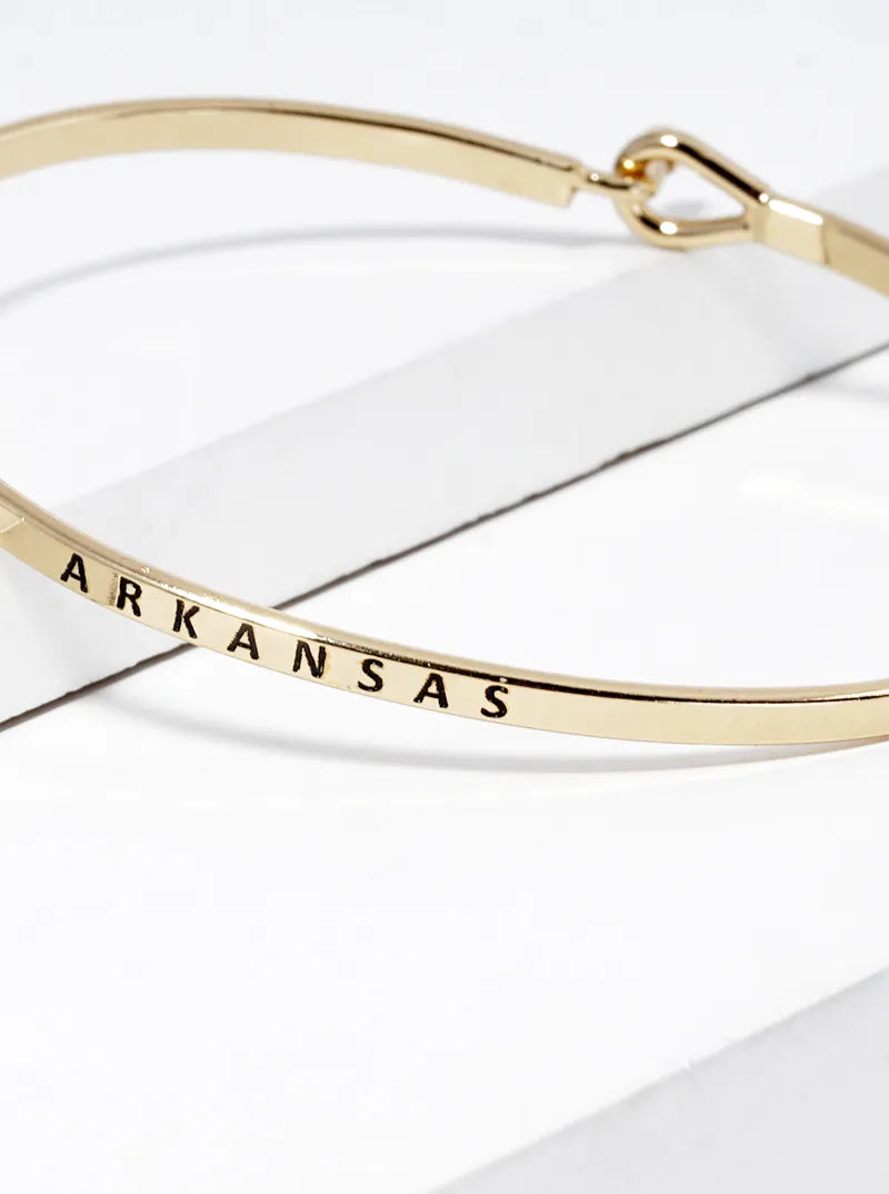Arkansas Engraved Inspirational Bangle Bracelet
