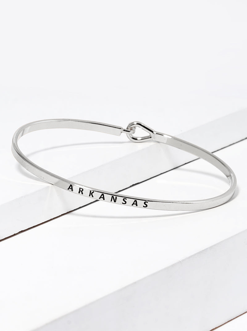 Arkansas Engraved Inspirational Bangle Bracelet