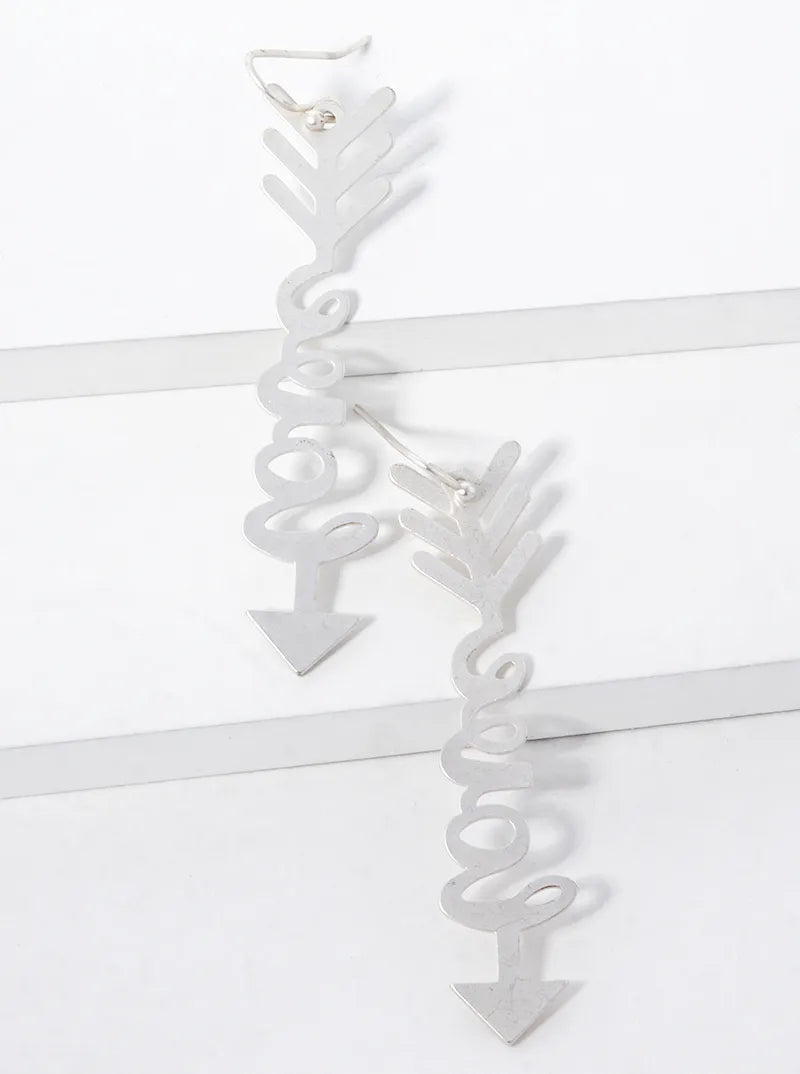 Arrow Drop Metal Stencil Earrings