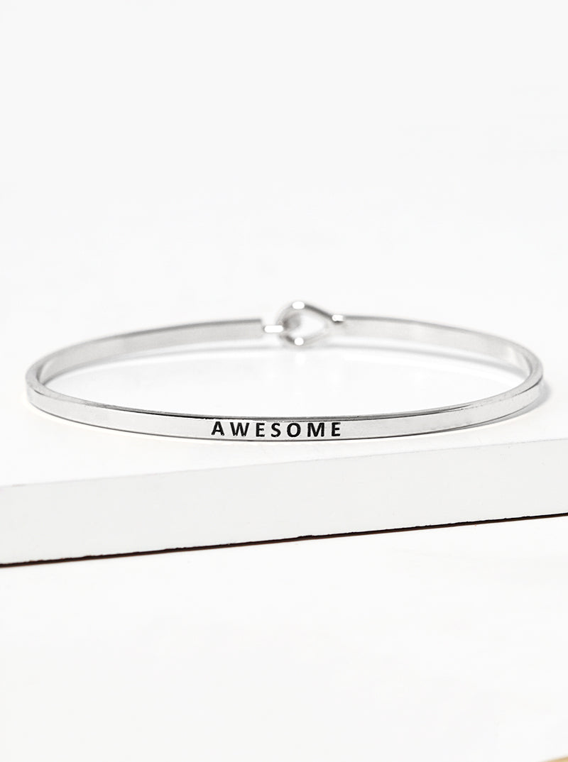 Awesome Engraved Inspirational Bangle Bracelet