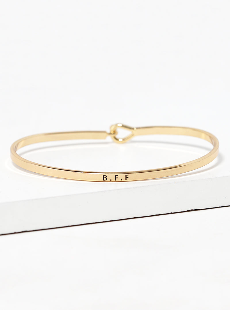 BFF Engraved Inspirational Bangle Bracelet