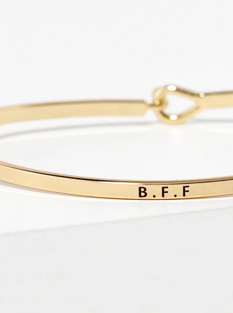 BFF Engraved Inspirational Bangle Bracelet