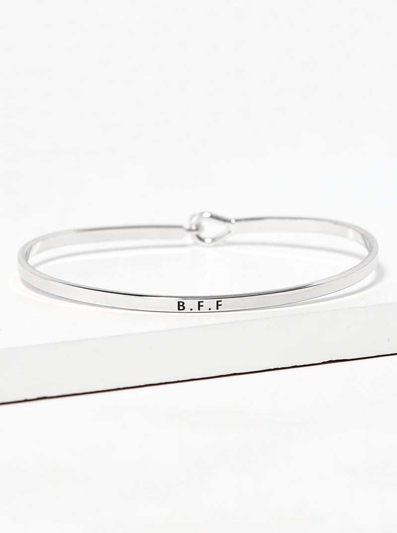 BFF Engraved Inspirational Bangle Bracelet