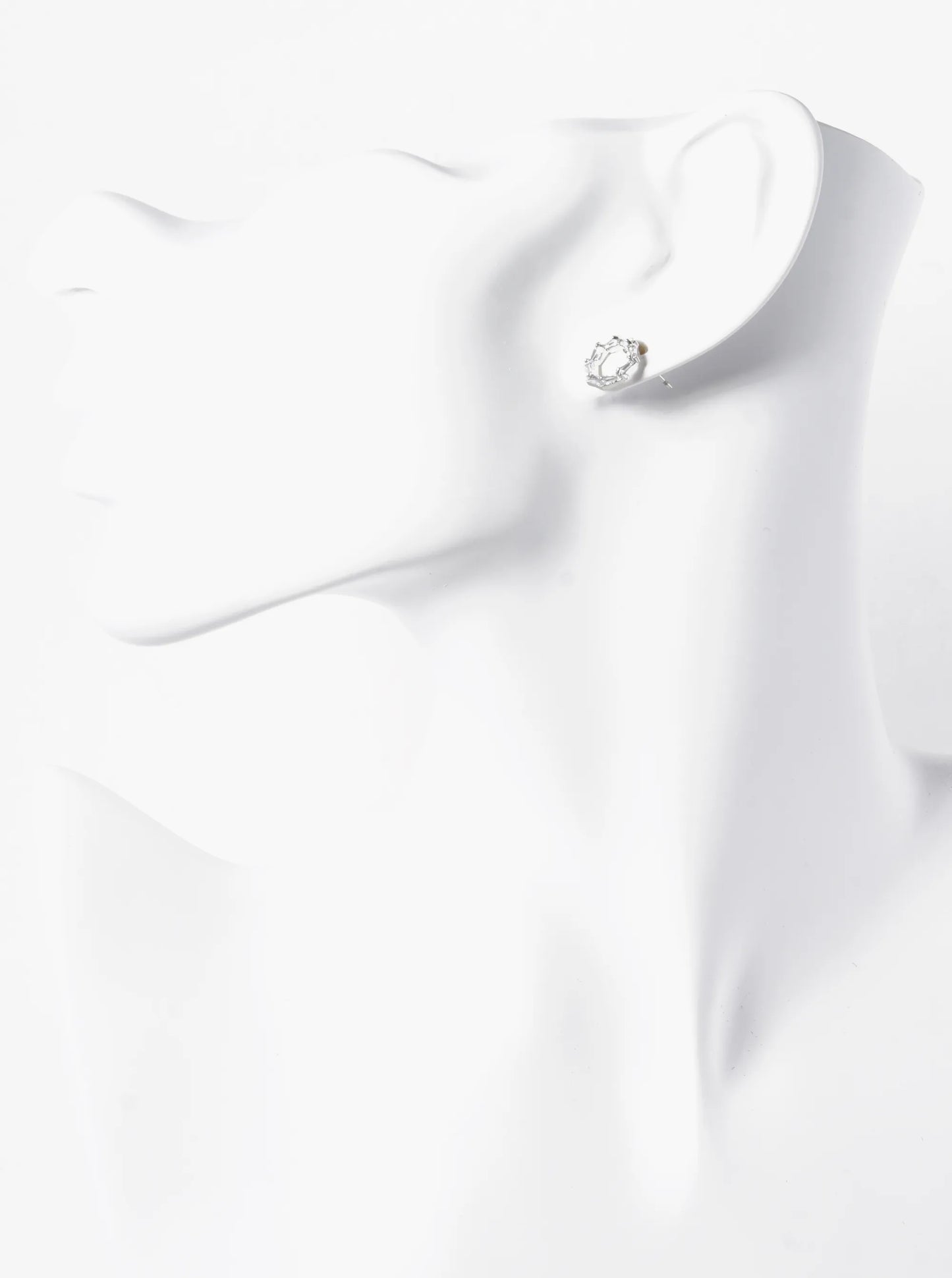 Baguette Cubic Zirconia Circle Stud Earrings