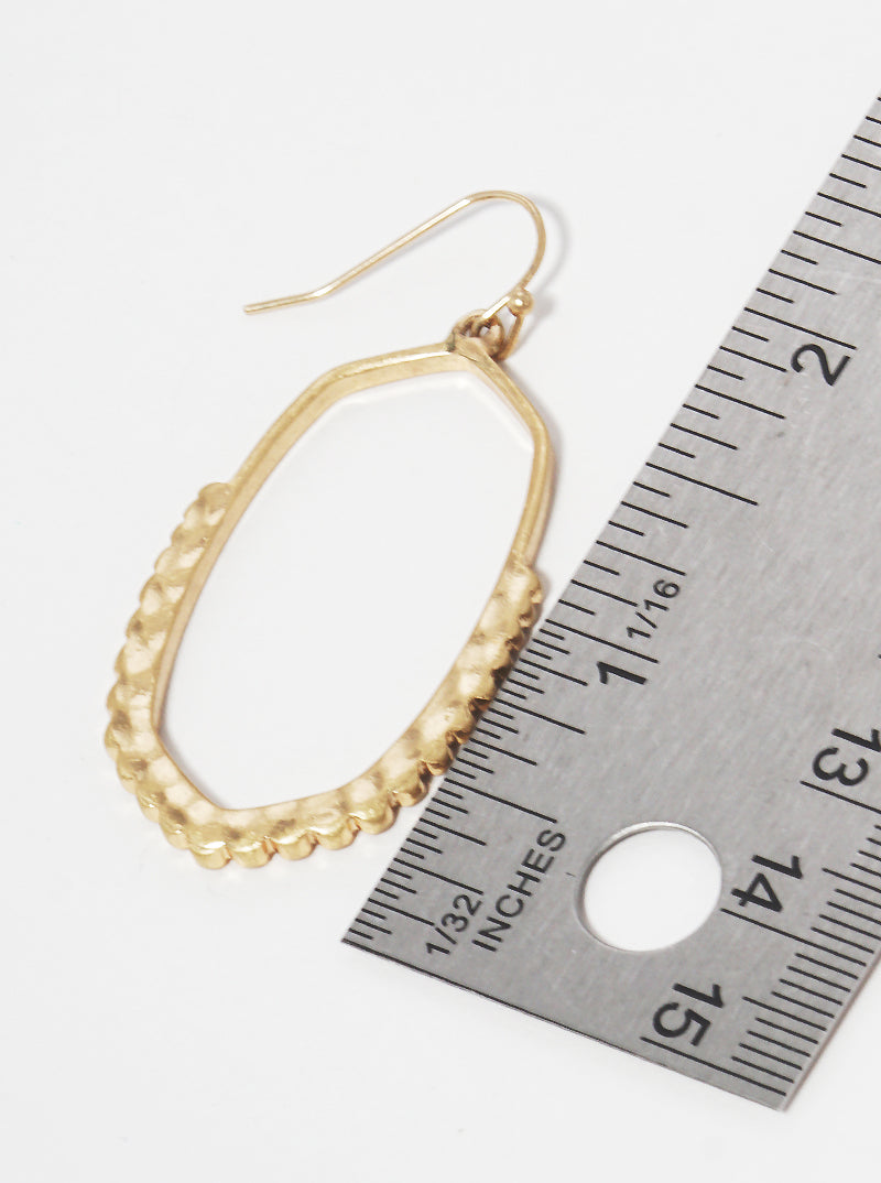 Ball Beaded Moroccan Shape Fish Hook Dangle Drop Earrings