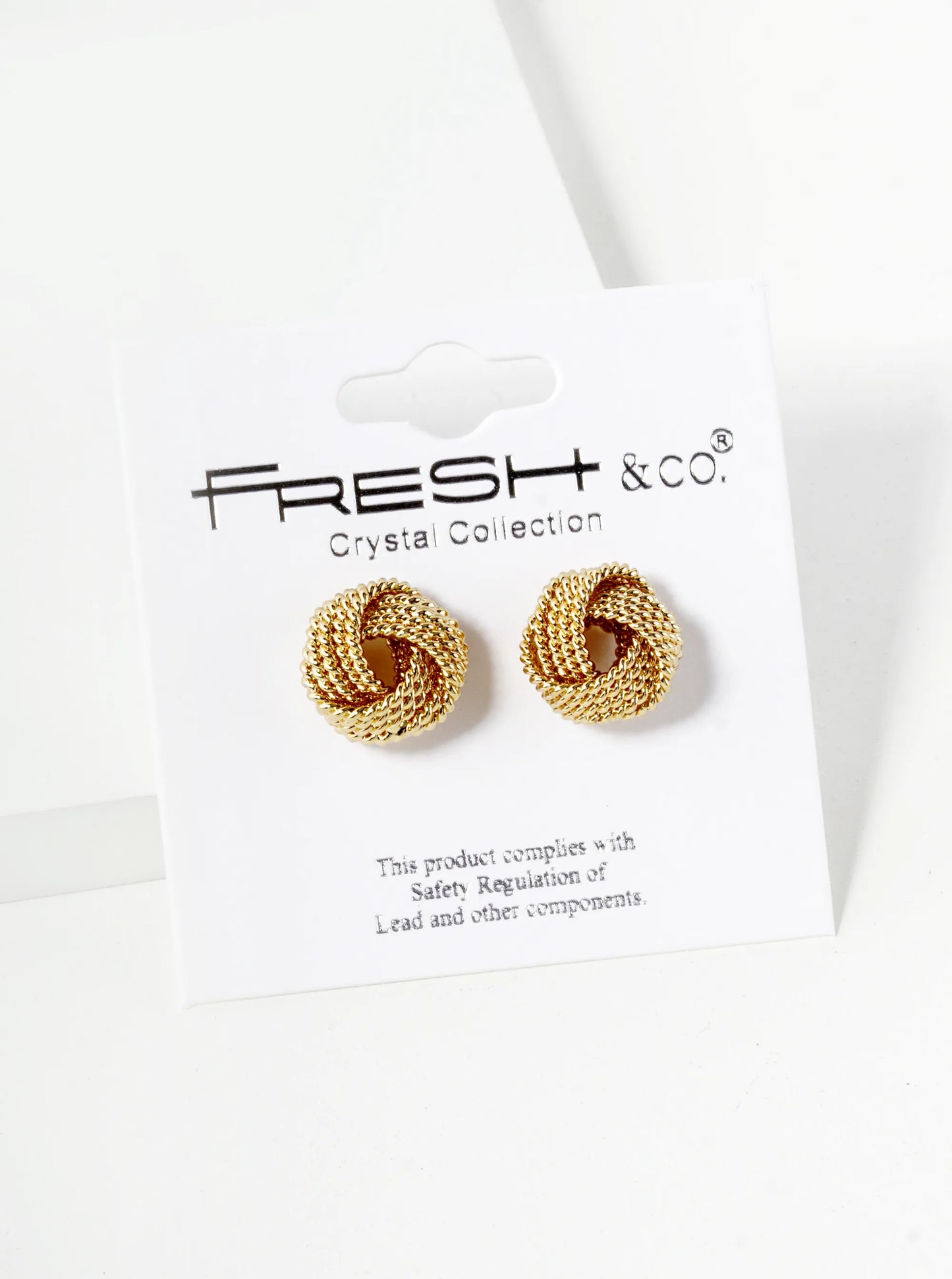 Ball Textured Metal 12mm Love Knot Stud Earrings