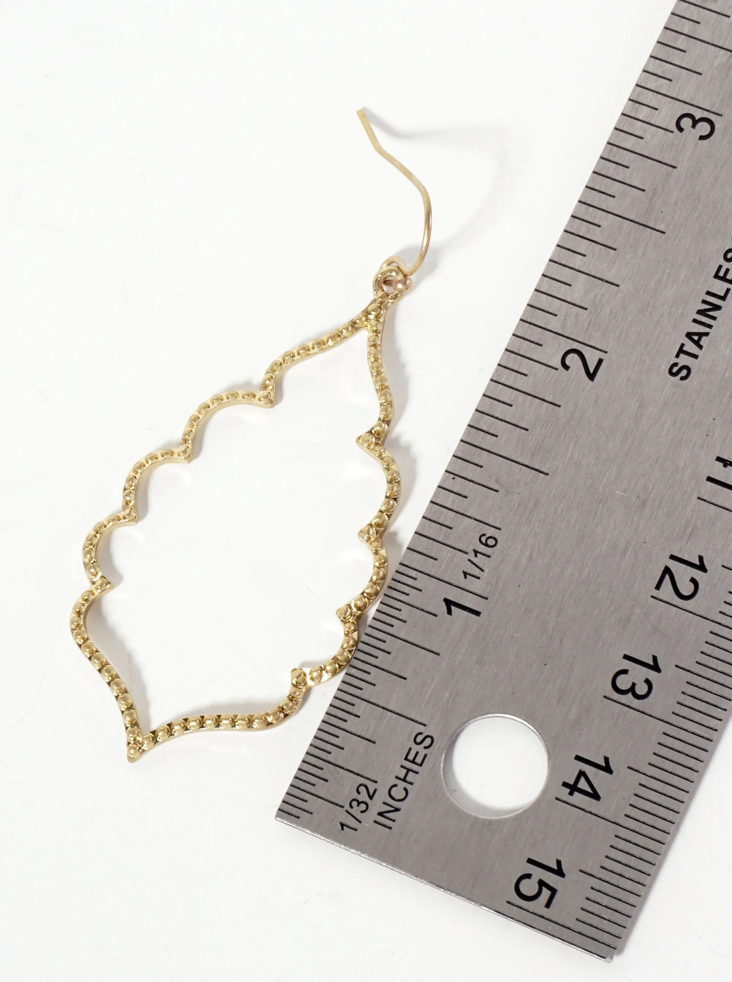 Ball-Textured Metal Exotic-Shaped Dangle Earrings