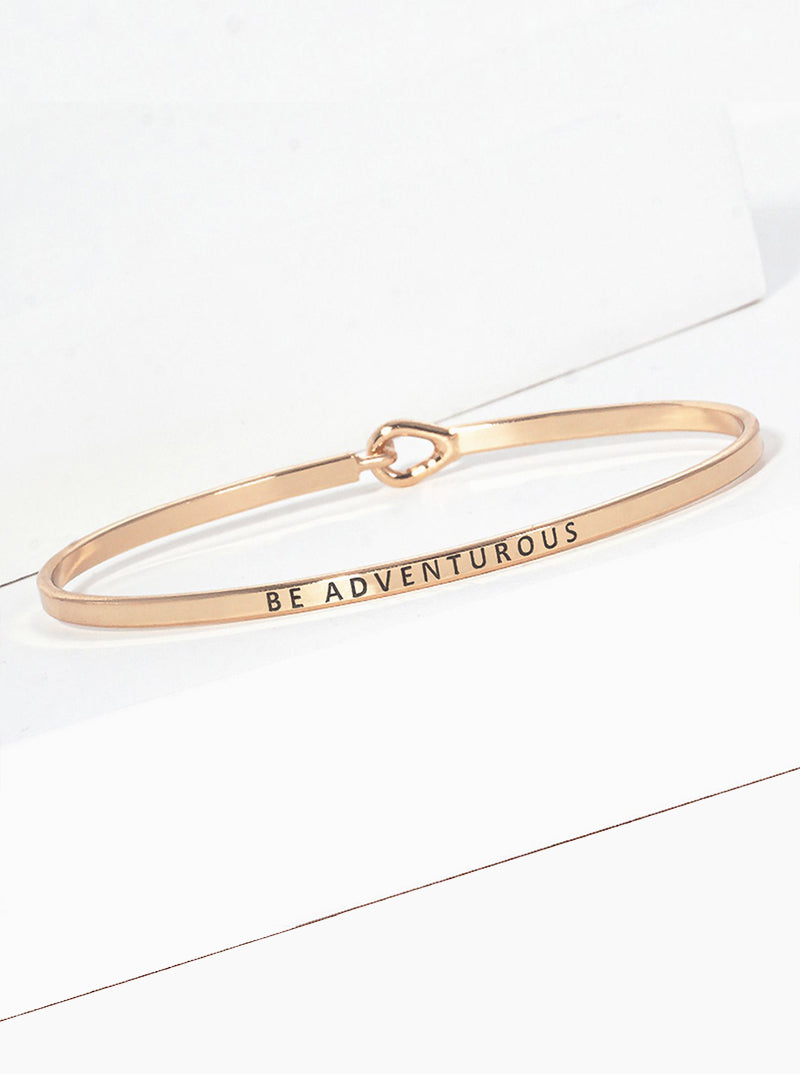 Be Adventurous Engraved Inspirational Bangle Bracelet