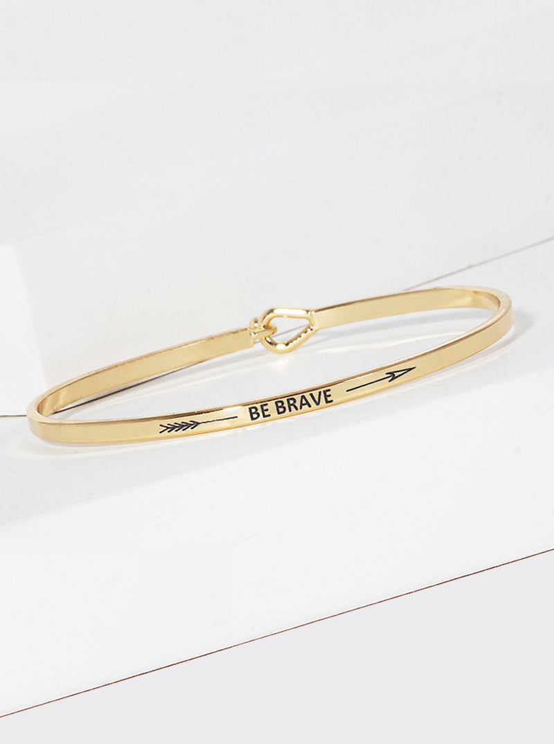 Be Brave Engraved Inspirational Bangle Bracelet