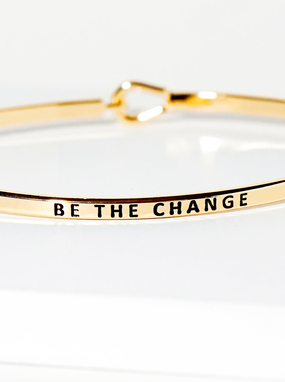 Be The Change Engraved Inspirational Bangle Bracelet