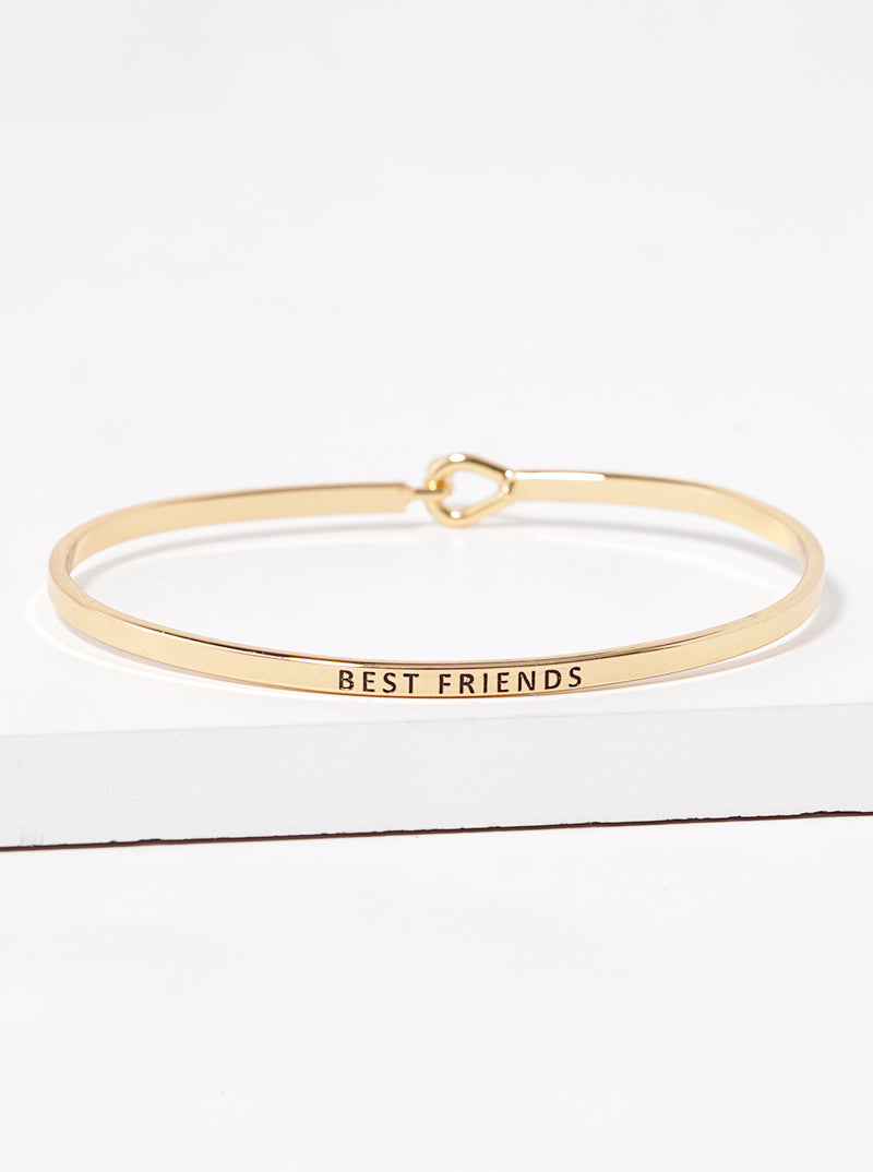 Best Friends Engraved Inspirational Bangle Bracelet