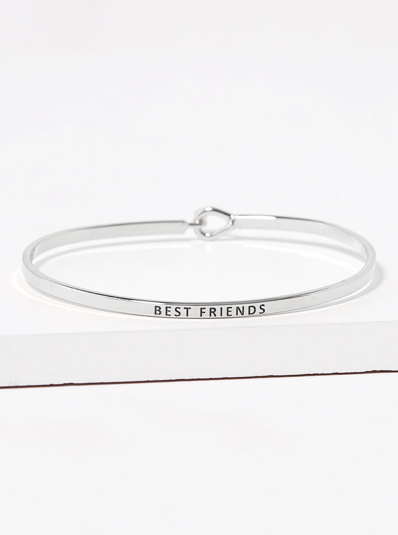 Best Friends Engraved Inspirational Bangle Bracelet