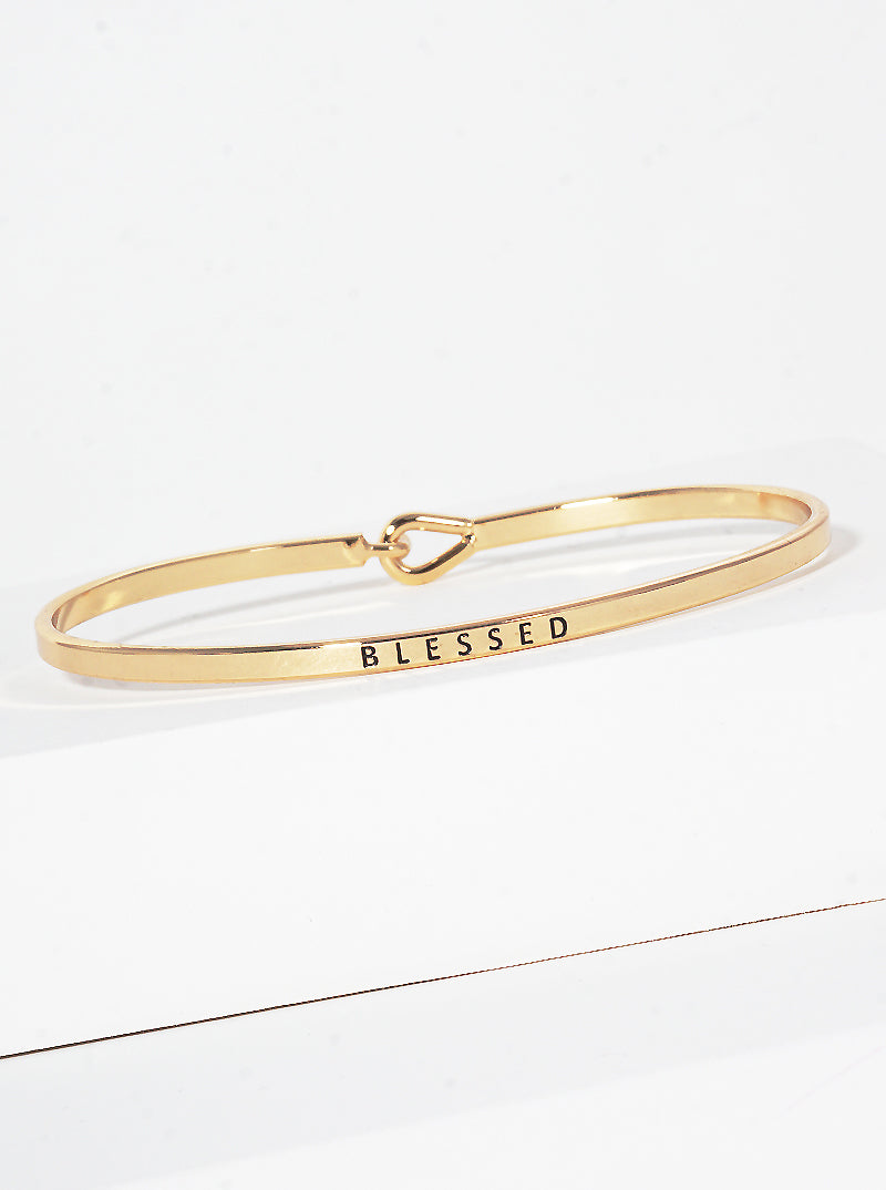 Blessed Engraved Inspirational Bangle Bracelet