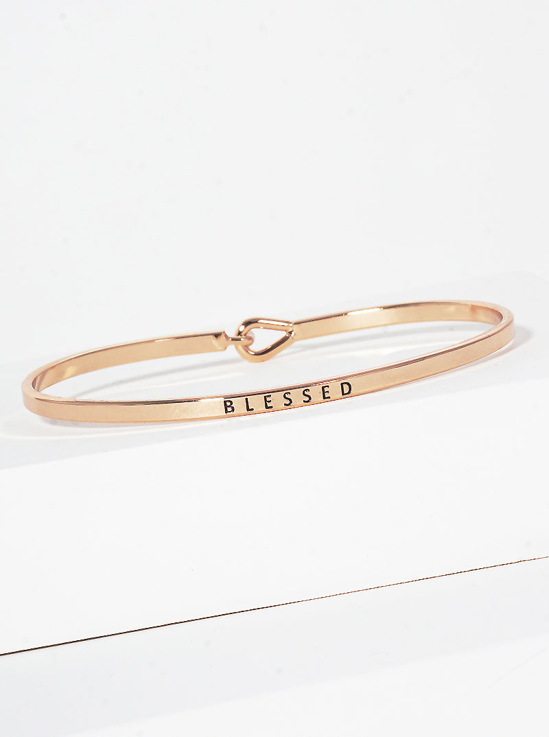 Blessed Engraved Inspirational Bangle Bracelet