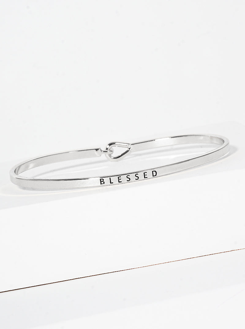 Blessed Engraved Inspirational Bangle Bracelet