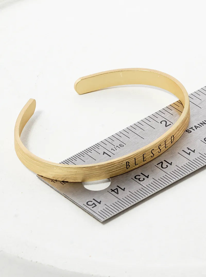 Blessed Engraved Inspirational Cuff Bracelet