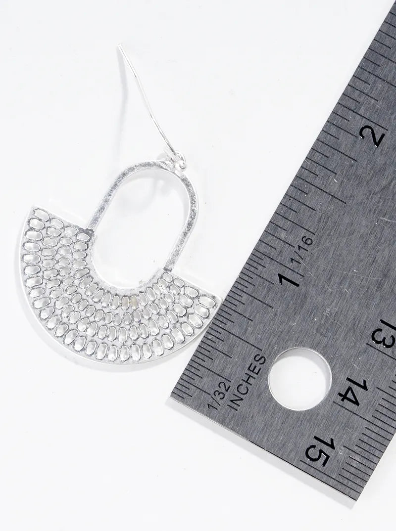 Boho Patterned Metal Dangle Drop Earrings