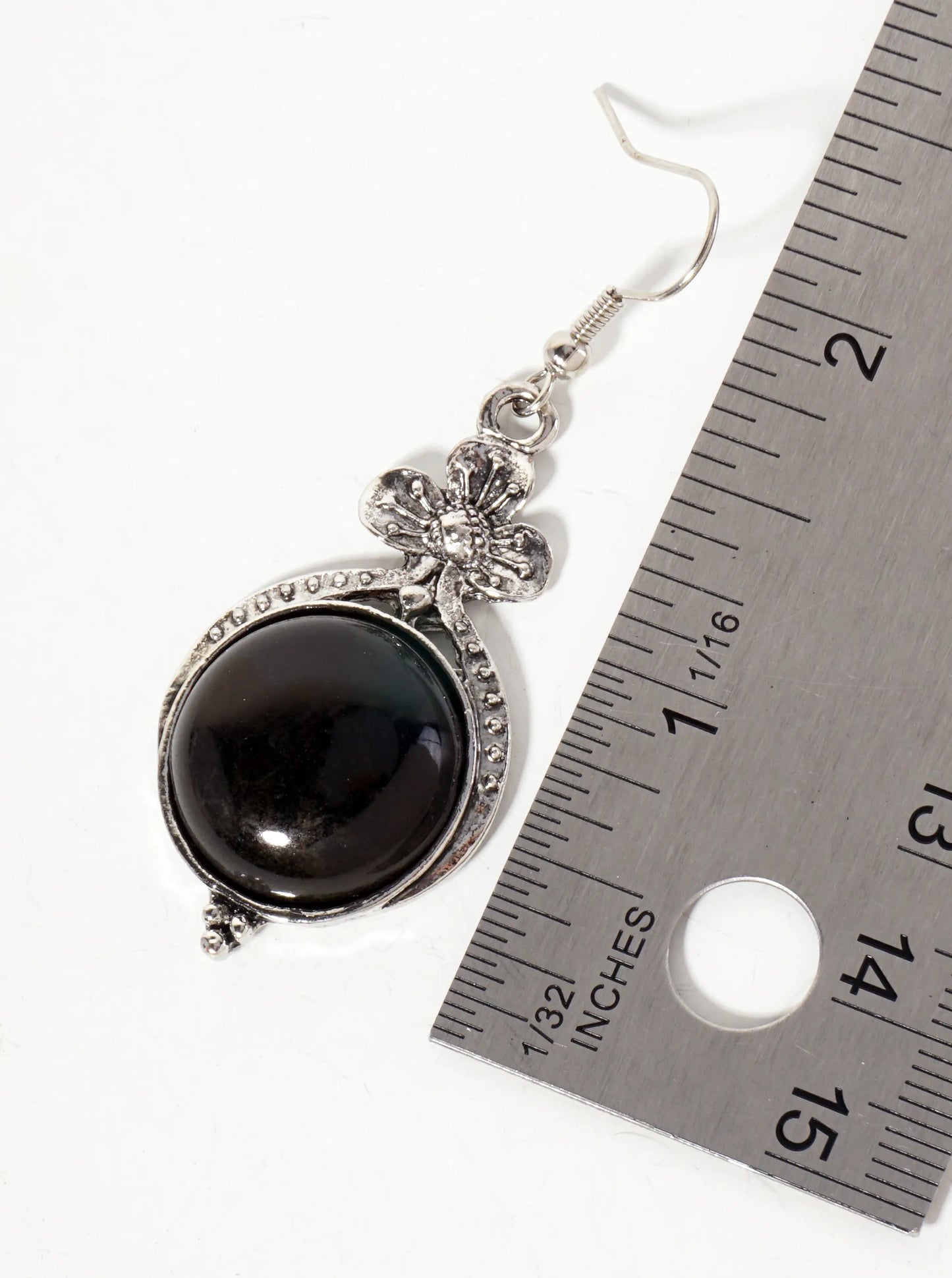 Botanical-Theme Flower-Decorated Semi-Precious Natural-Stone Western Dangle Earrings