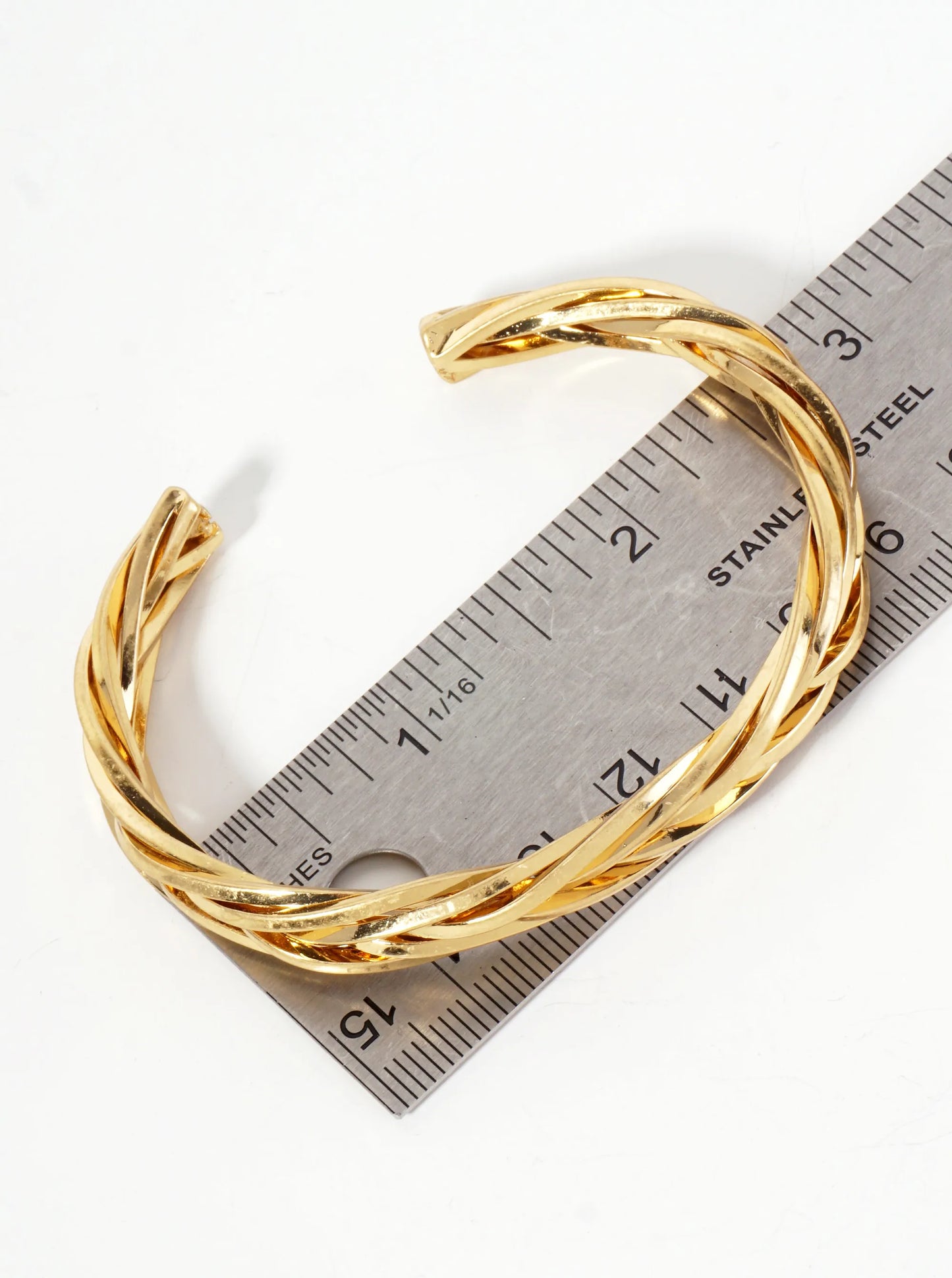 Braided Metal Open Cuff Bracelet