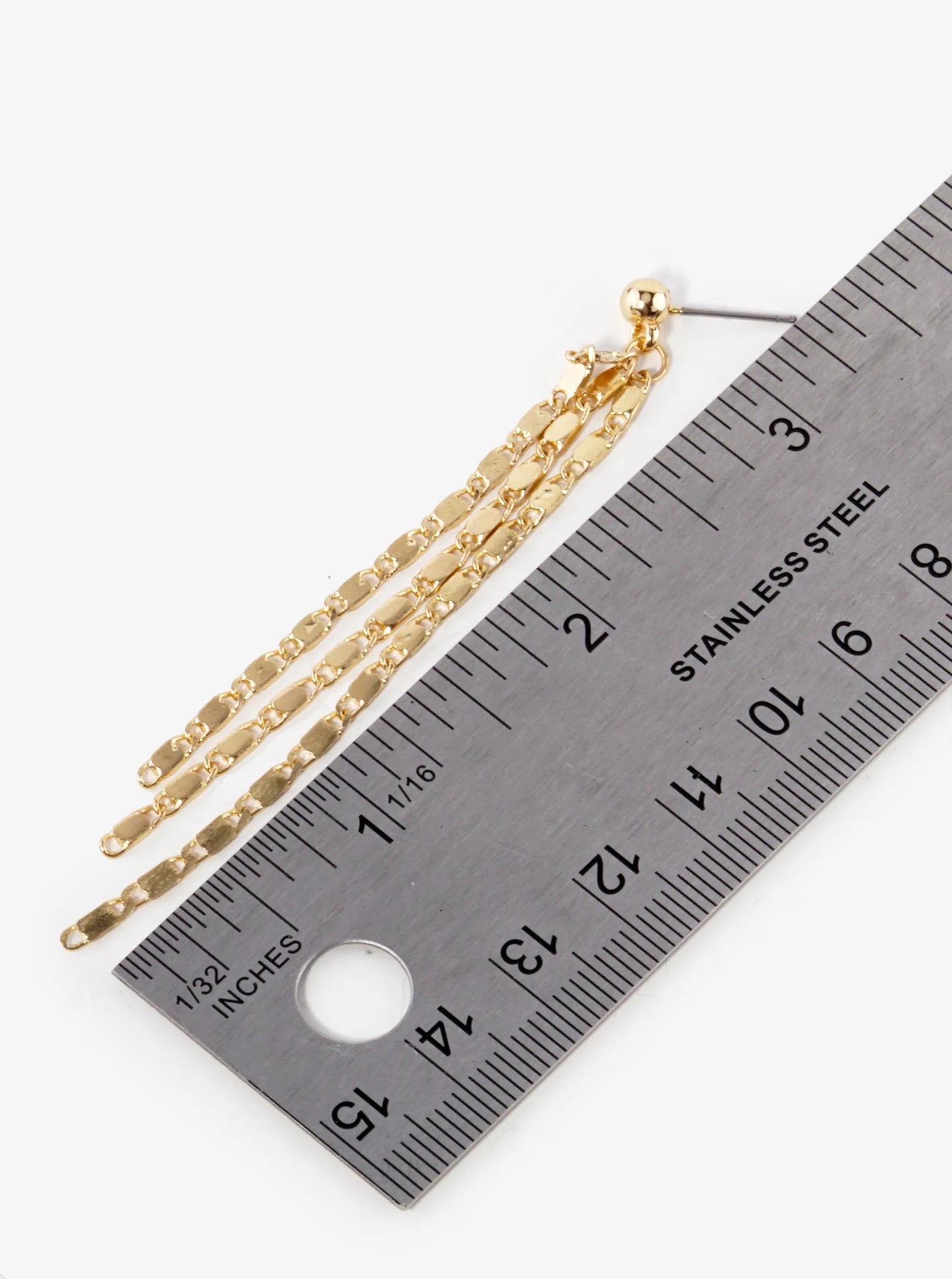 Brass Chain Drop Earrings From Post