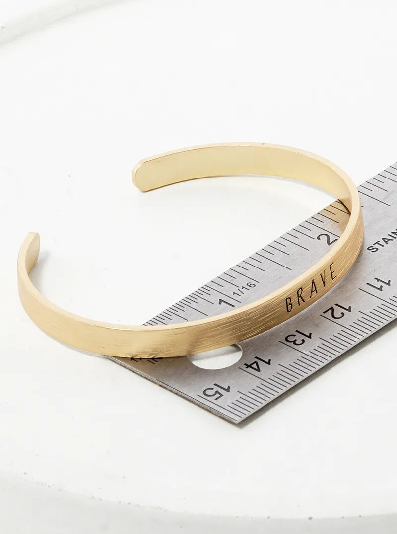 Brave Engraved Inspirational Cuff Bracelet