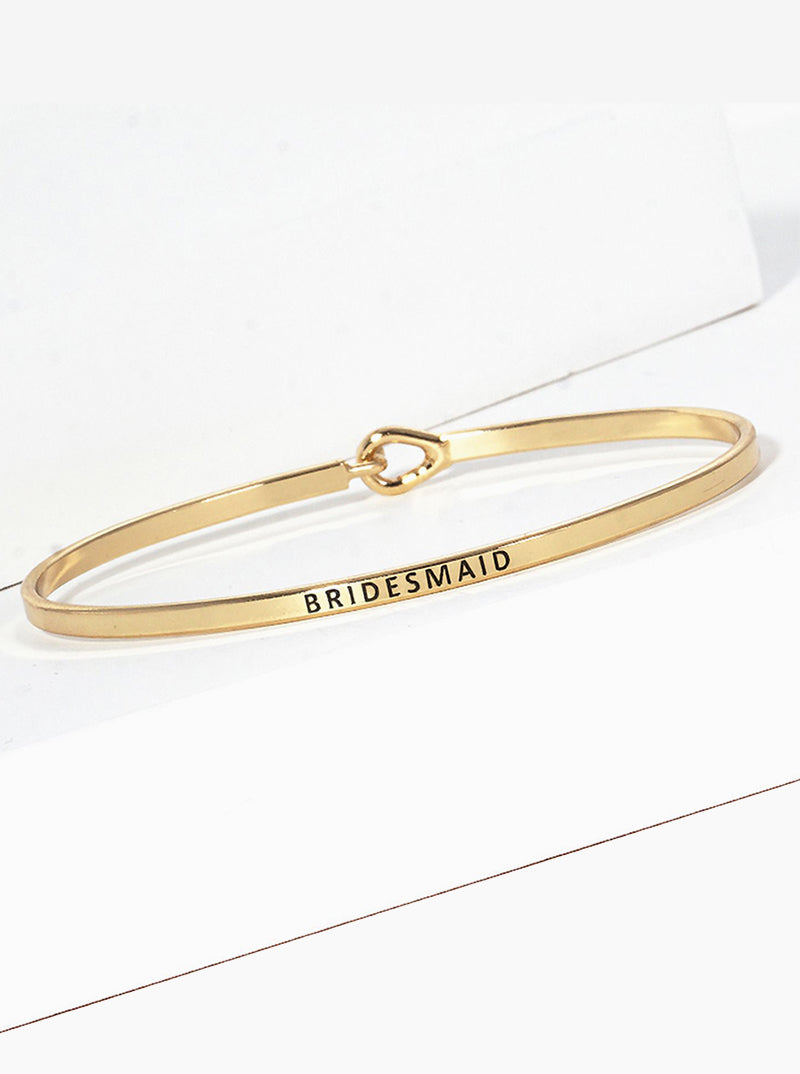 Bridesmaid Engraved Inspirational Bangle Bracelet