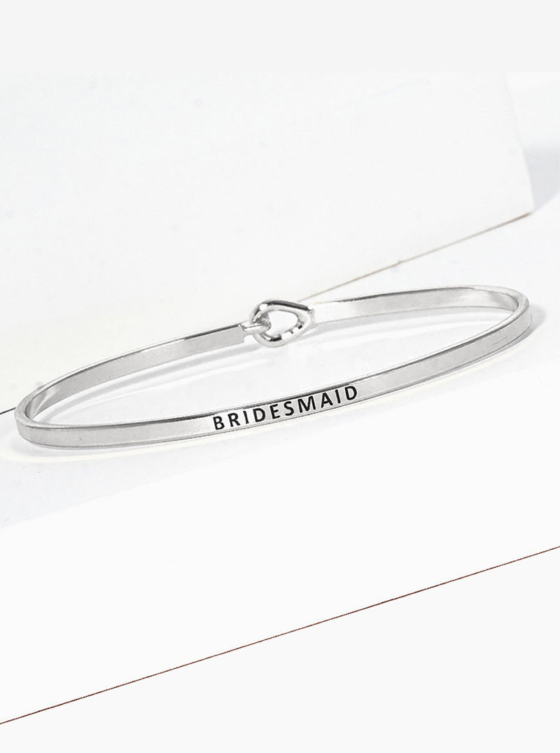Bridesmaid Engraved Inspirational Bangle Bracelet