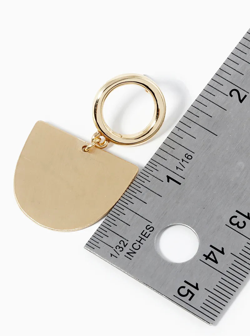 Brushed Brass Geometric Dangle Drop Earrings