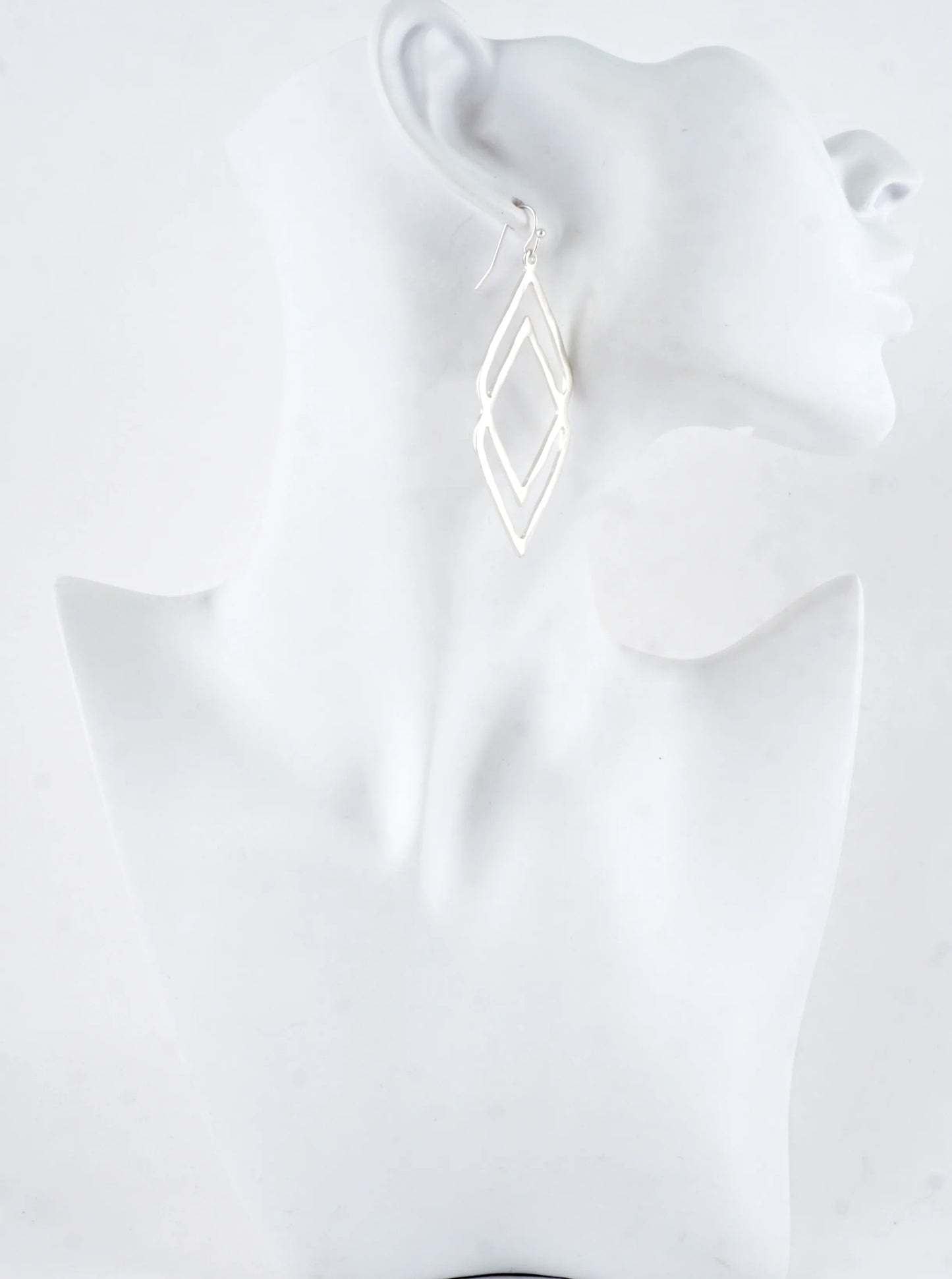 Brushed Metal Layered Arch Drop Earrings