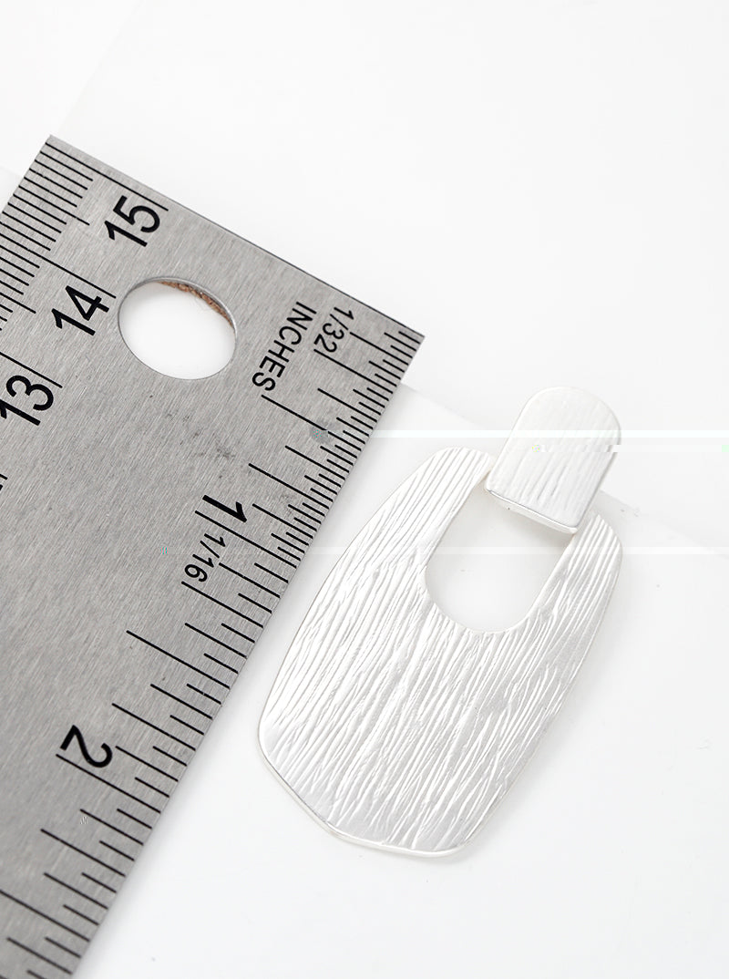 Brushed-Textured Doorknocker Earrings