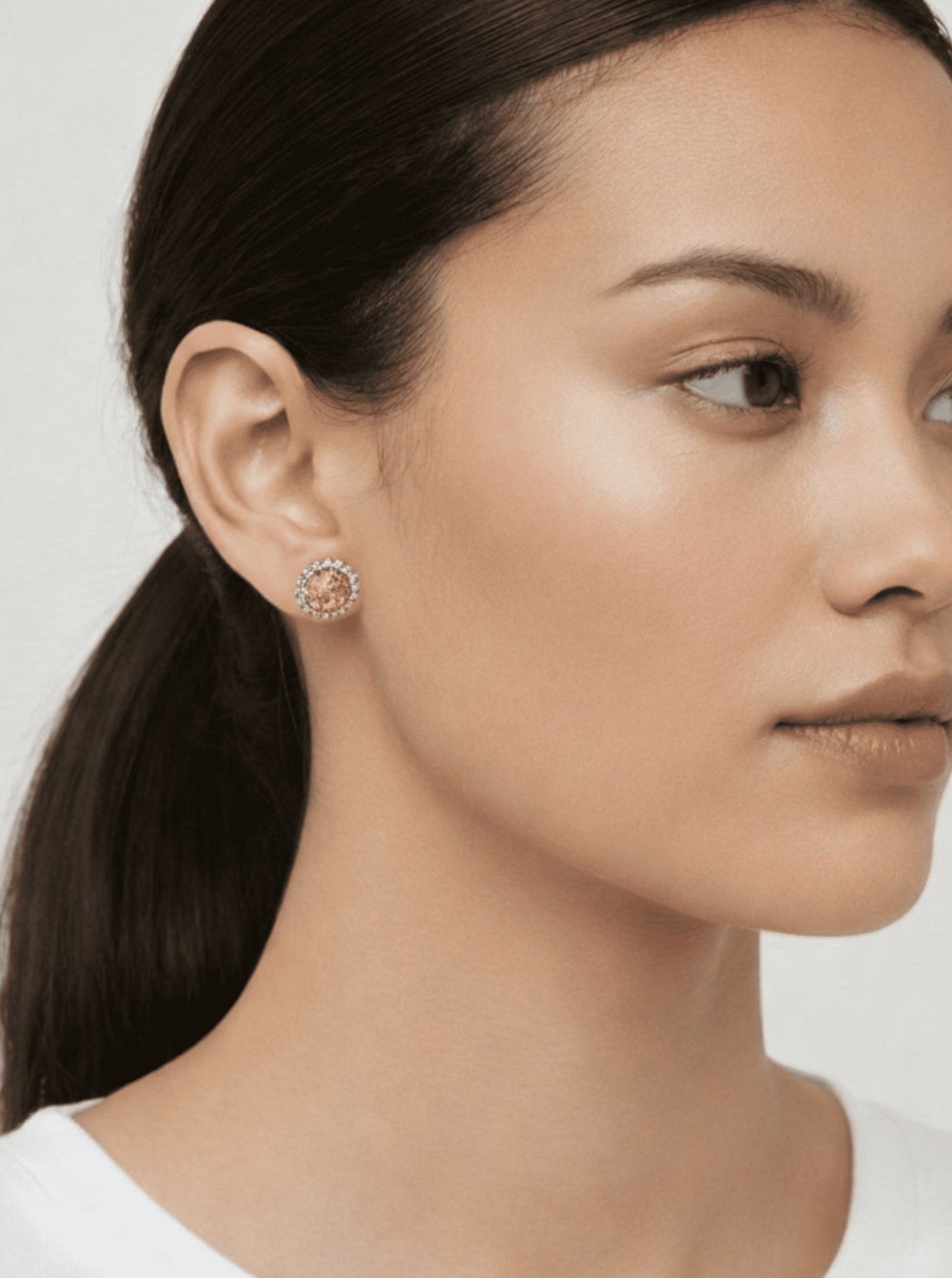 Round Pavé Stud Earrings