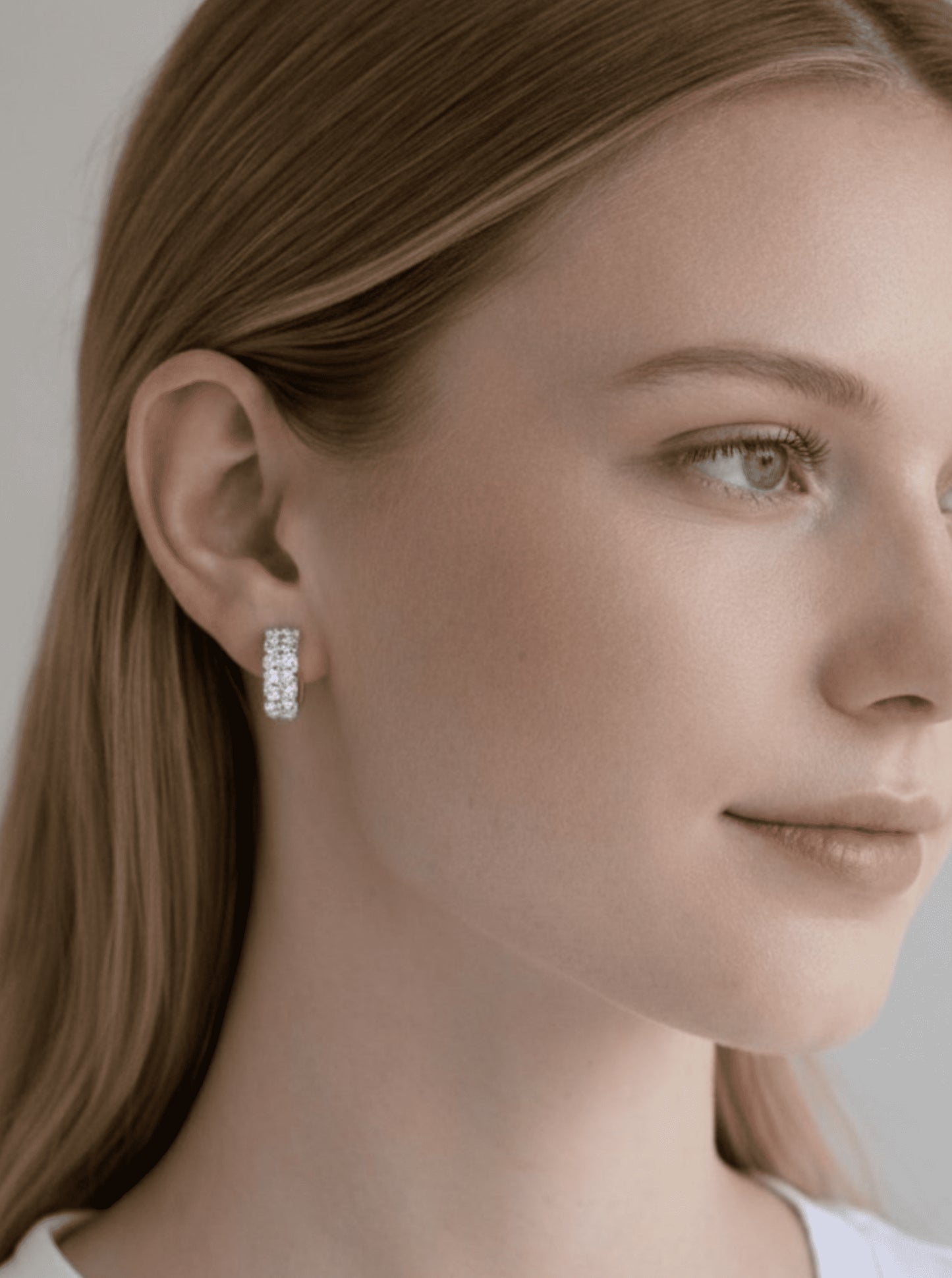 Brass Faceted Huggie Hoop Earrings