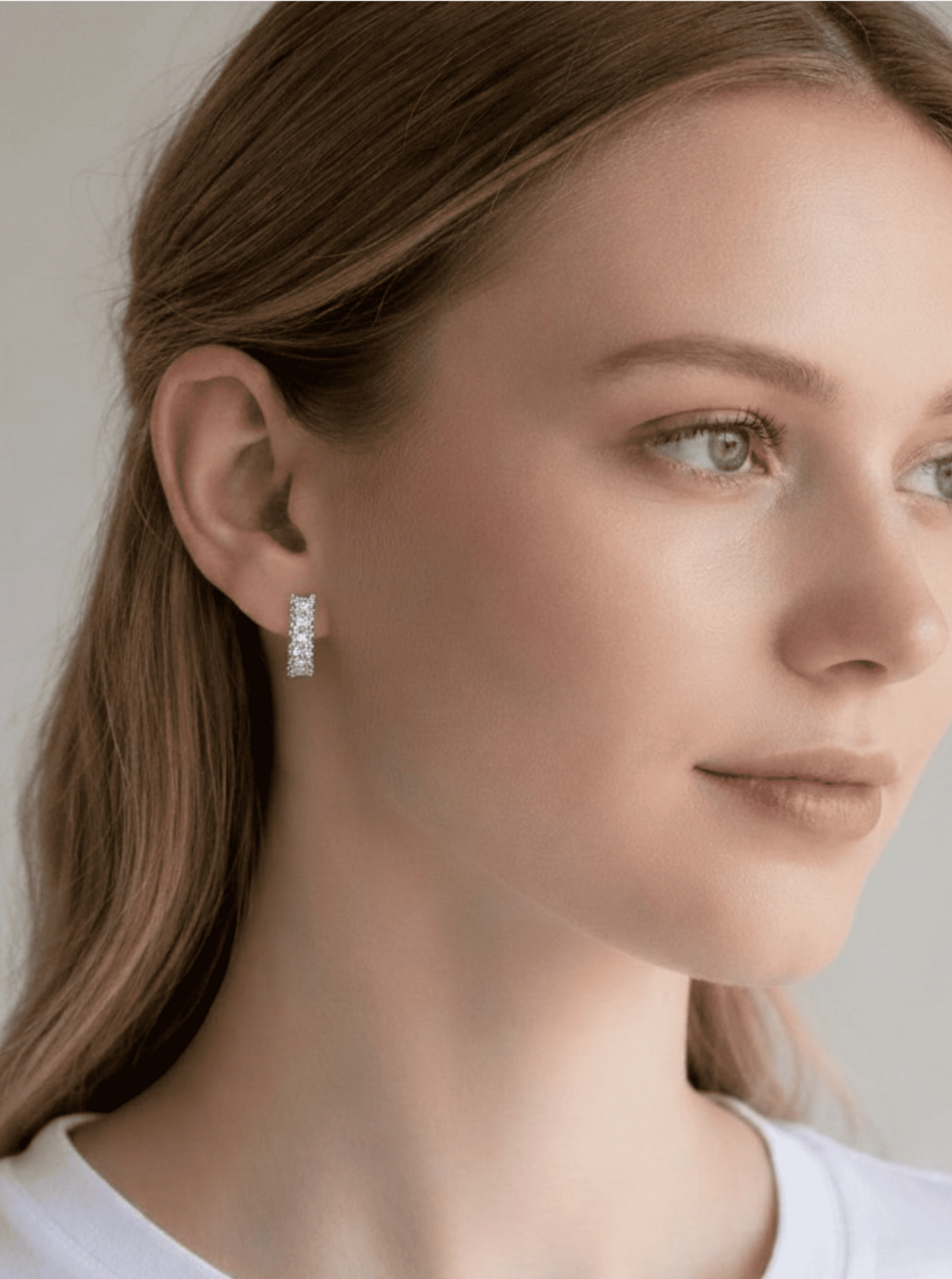 Faceted Crescent Huggie Earrings