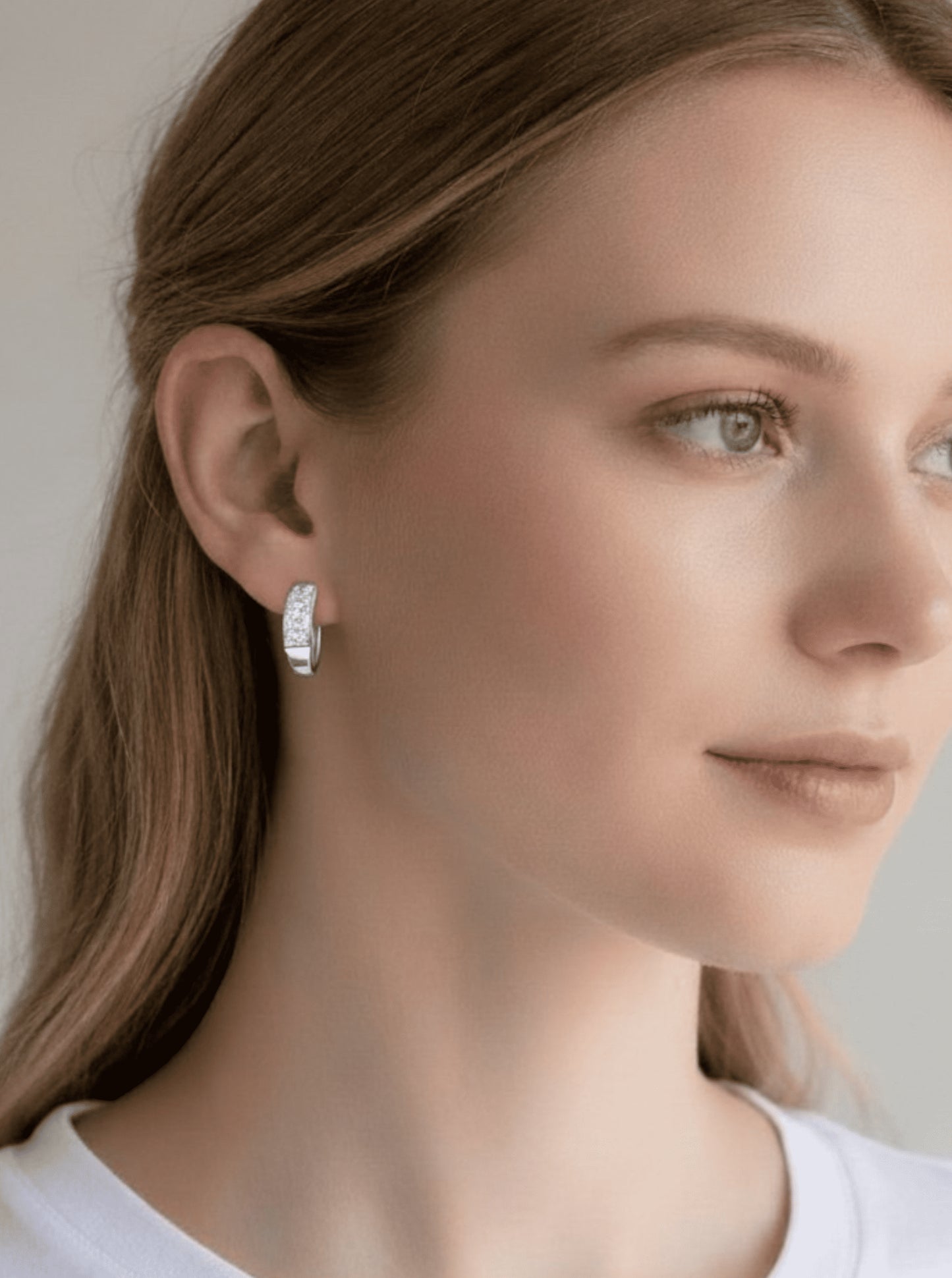 Faceted Crescent Huggie Hoop Earrings