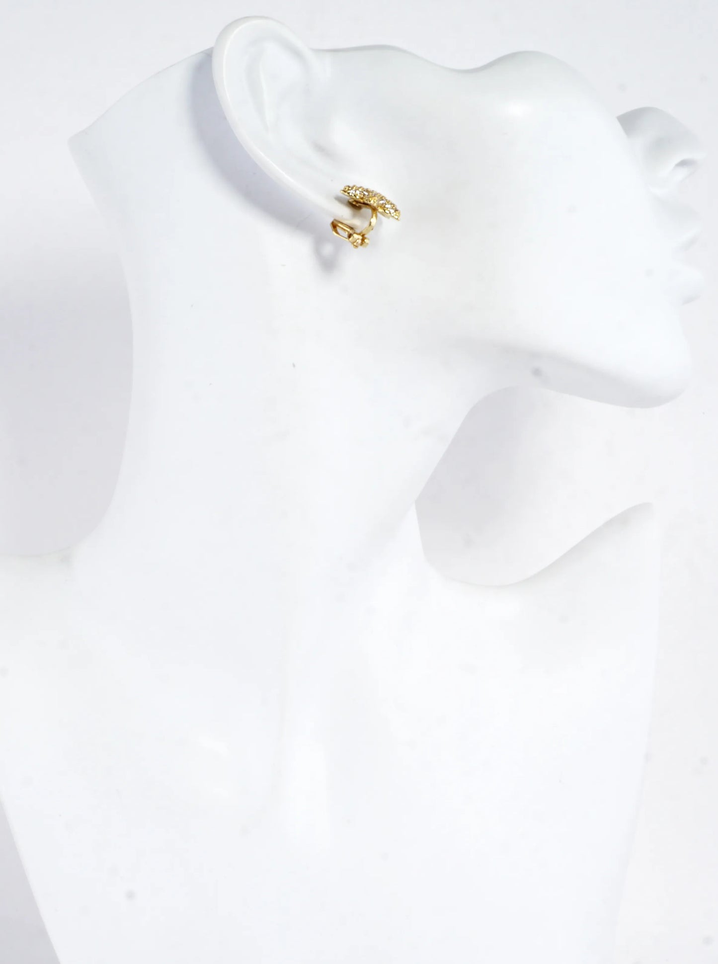 CZ Pave Brass Starfish Clip On Earrings