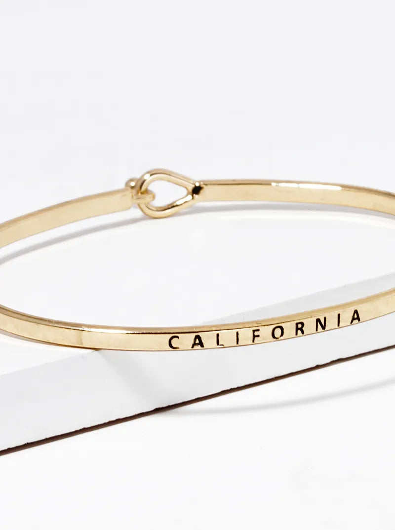 California Engraved Inspirational Bangle Bracelet
