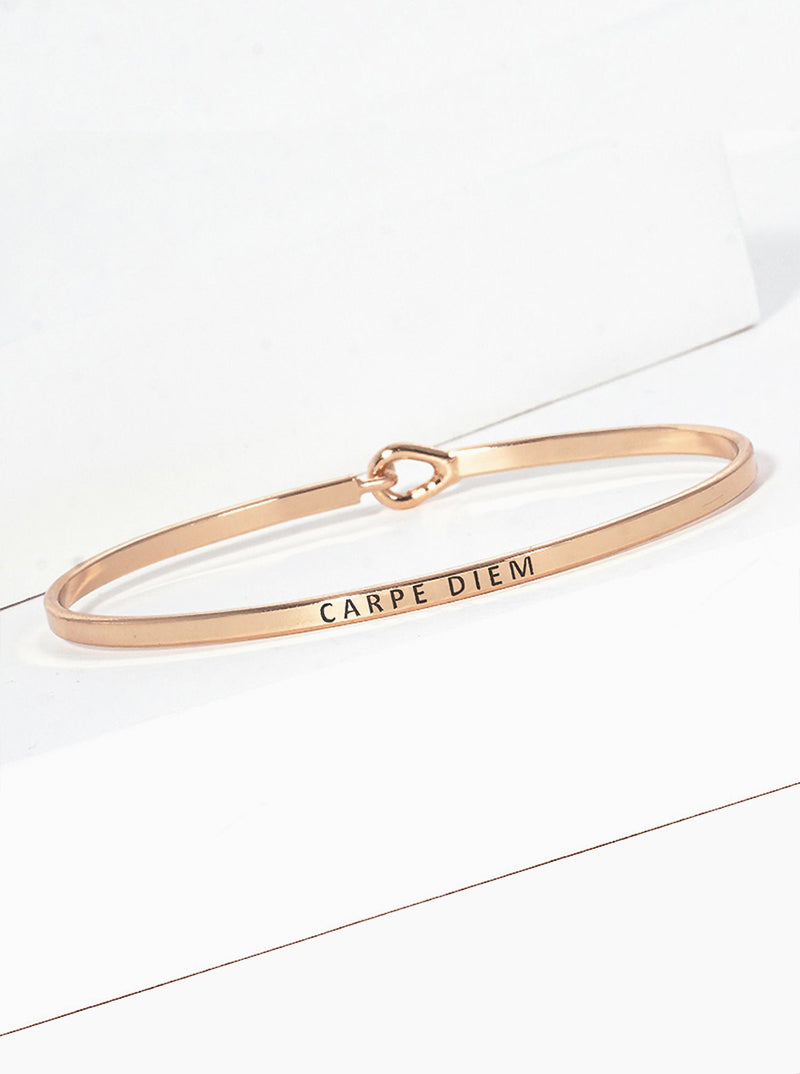 Carpe Diem Engraved Inspirational Bangle Bracelet