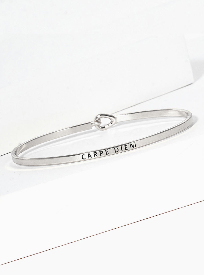 Carpe Diem Engraved Inspirational Bangle Bracelet