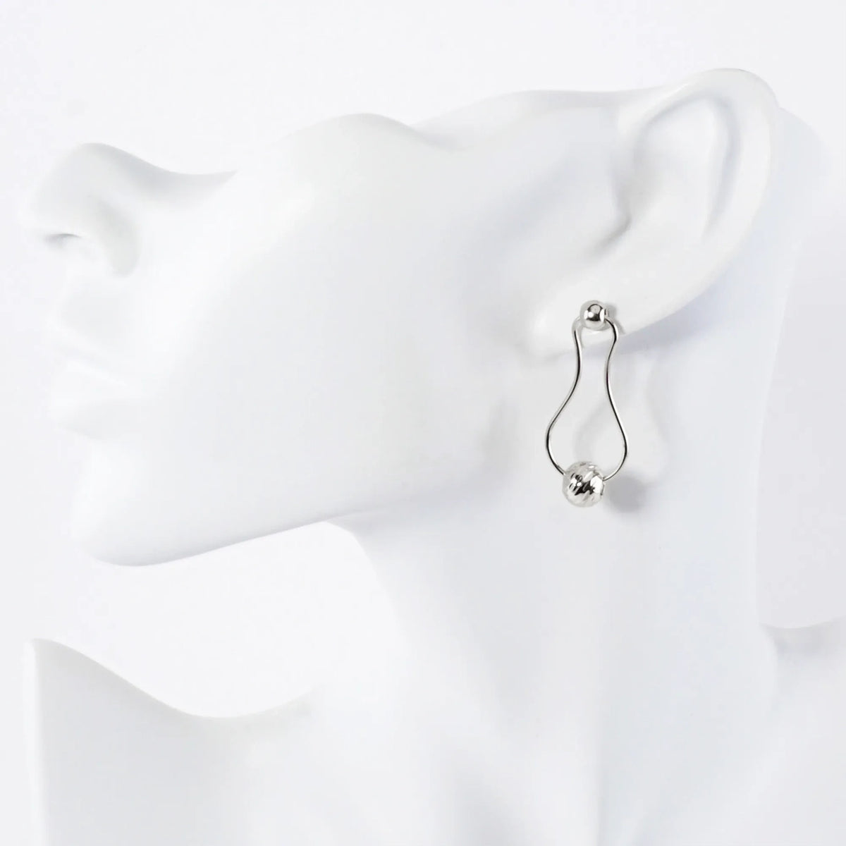 Carved-Texture Ball Drop Organic Shaped 14K-Gold-Dipped Brass Earrings
