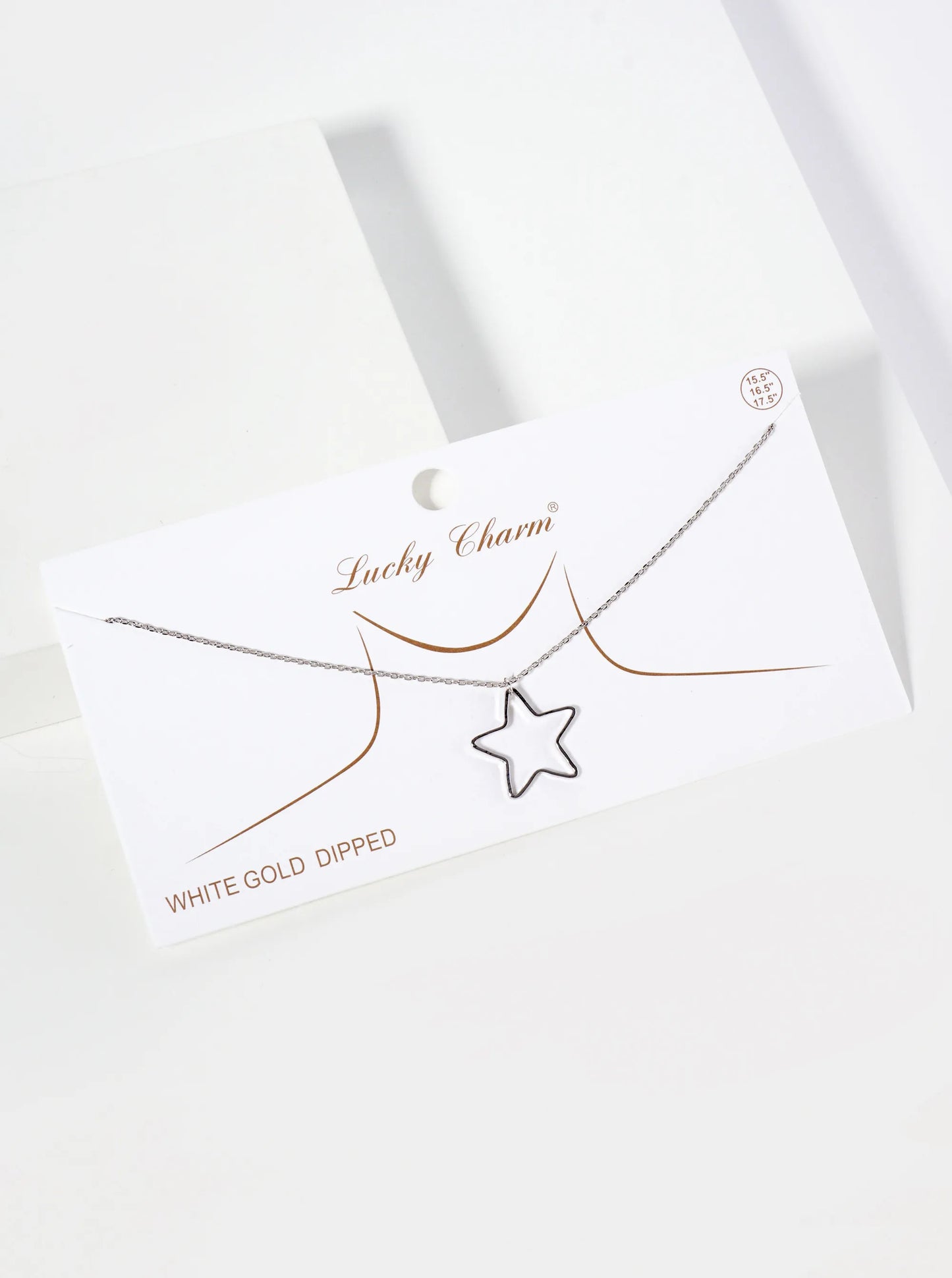 Celestial-Theme 18K-Gold-Dipped Brass Wire Star Pendant Necklace