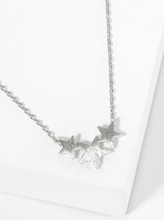 Tropical-Theme 18K-Gold-Dipped Brushed-Texture Palm-Tree Pendant Necklace