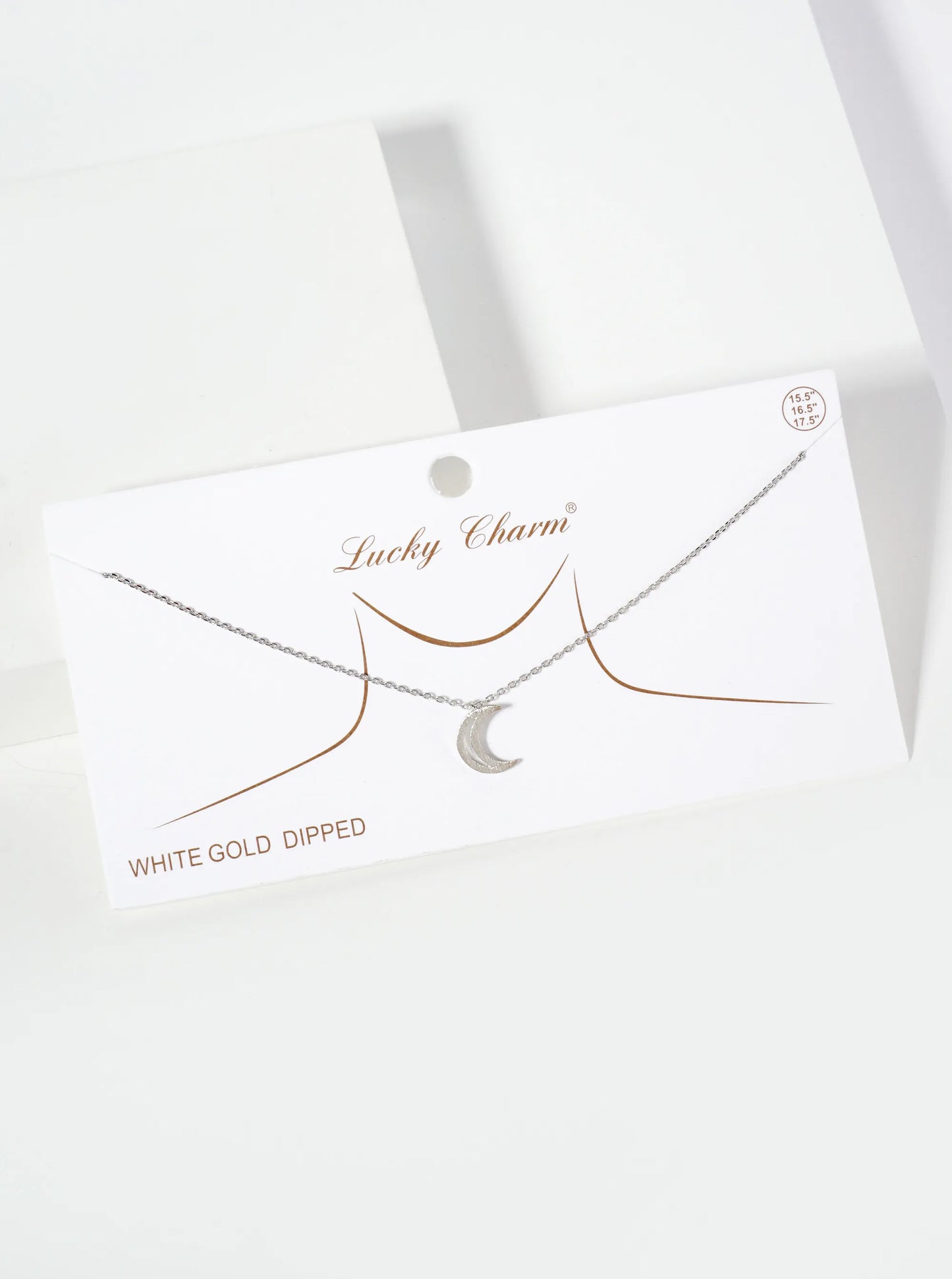 Celestial-Theme 18K-Gold-Dipped Cutout Crescent-Moon Pendant Necklace
