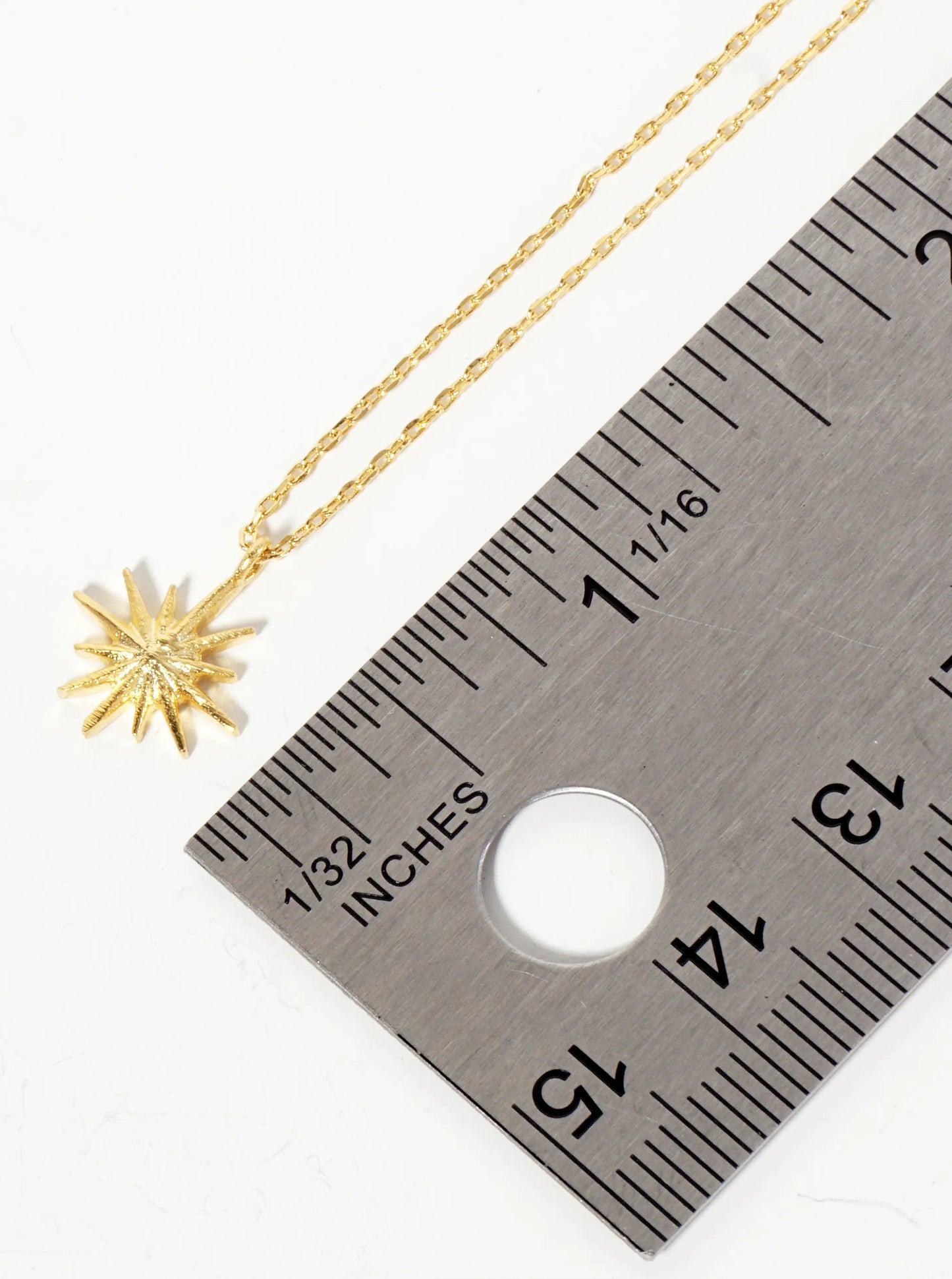 Celestial-Theme 18K-Gold-Dipped Starburst Pendant Necklace