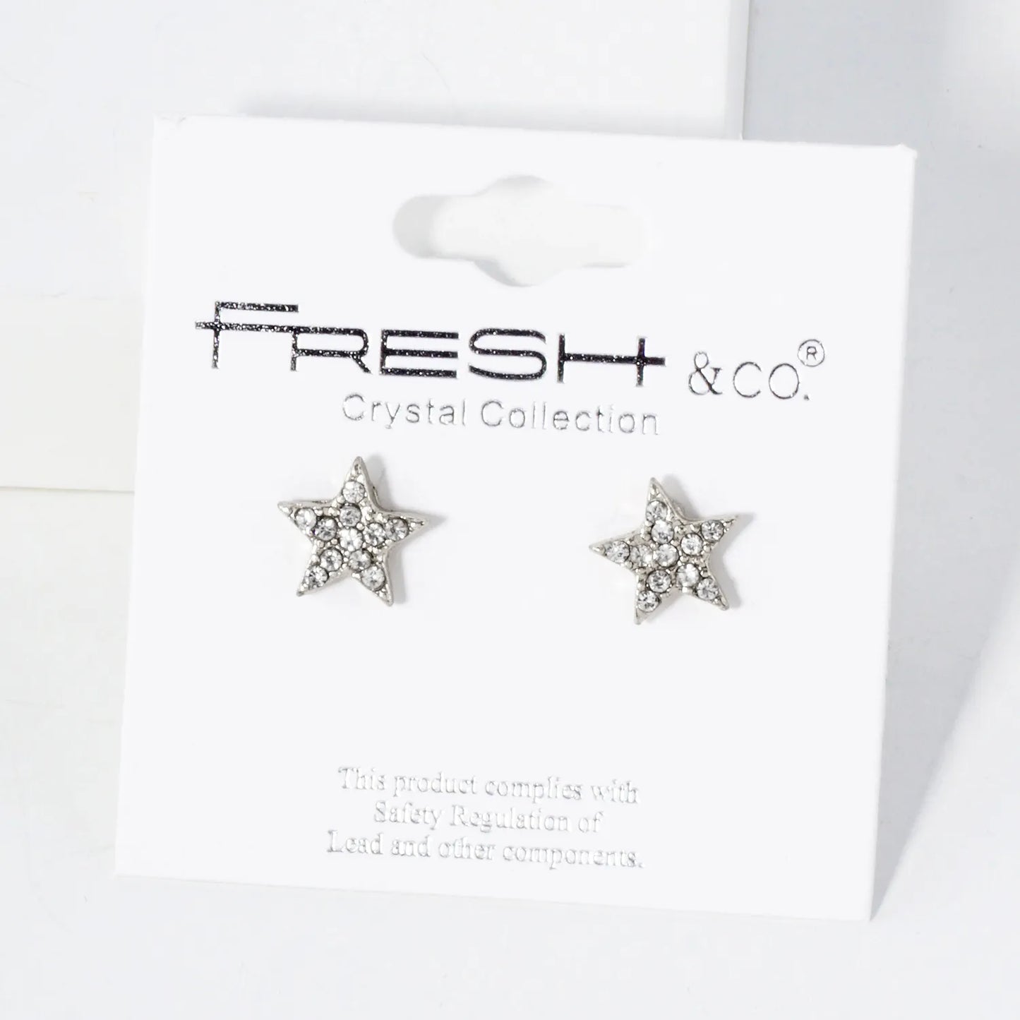Celestial-Theme Crystal-Pave 10mm Star Stud Earrings