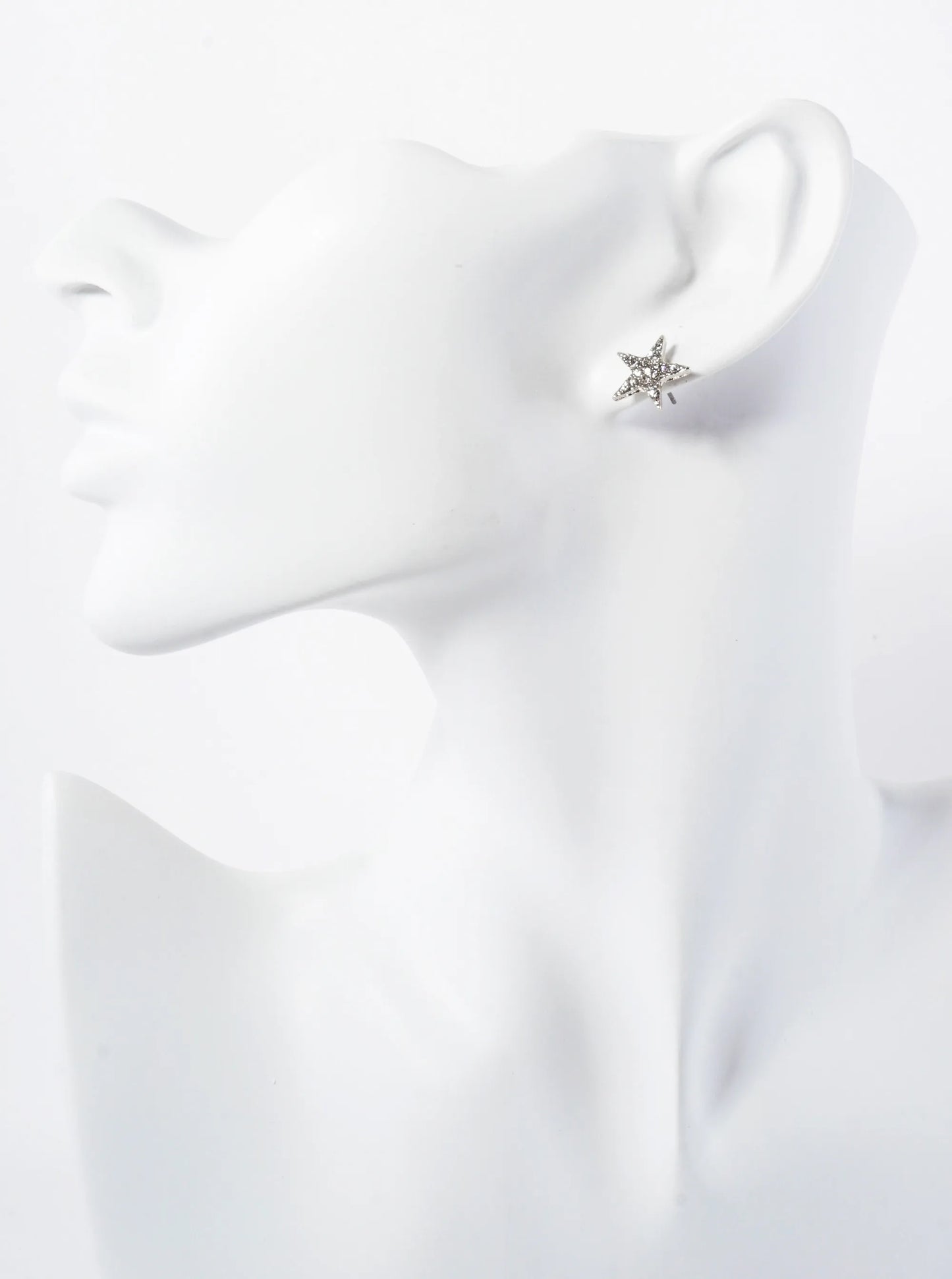 Celestial-Theme Crystal-Pave 13mm Star Stud Earrings