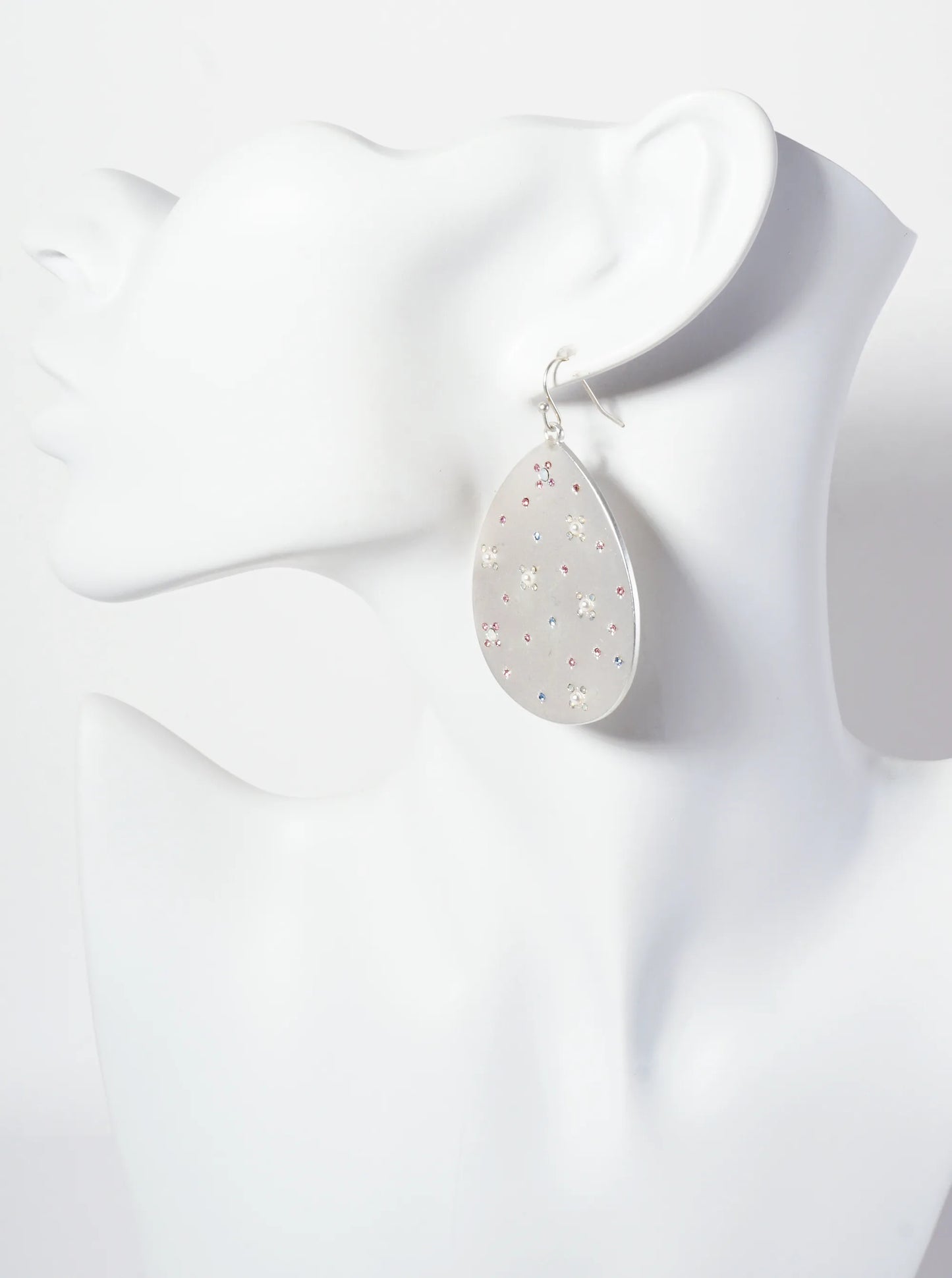 Celestial-Theme Crystal-Pave Teardrop Dangle Earrings