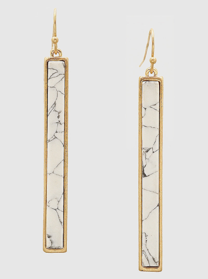 Cellulose Acetate Vertical Bar Zinc Alloy Cast Fish Hook Dangle Drop Earrings
