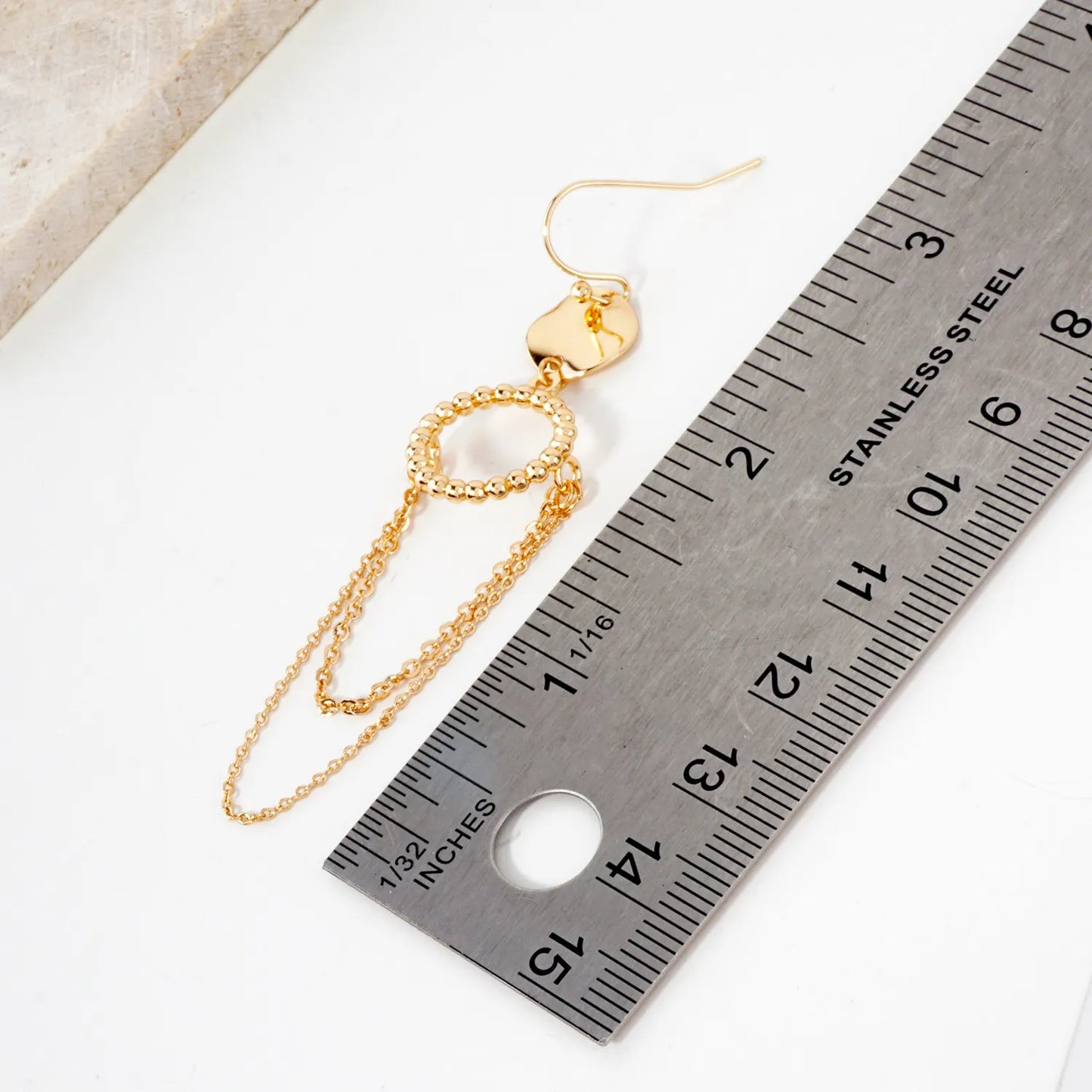 Chain Drop Double Circle Dangle Earrings