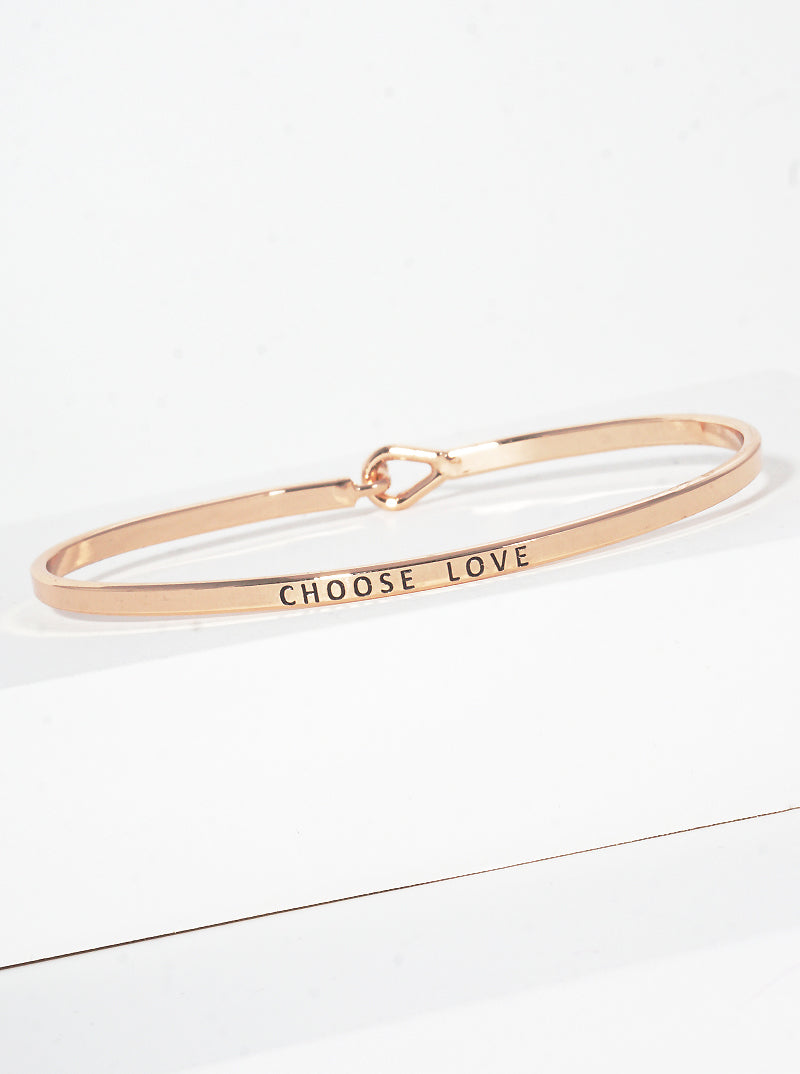 Choose Love Engraved Inspirational Bangle Bracelet